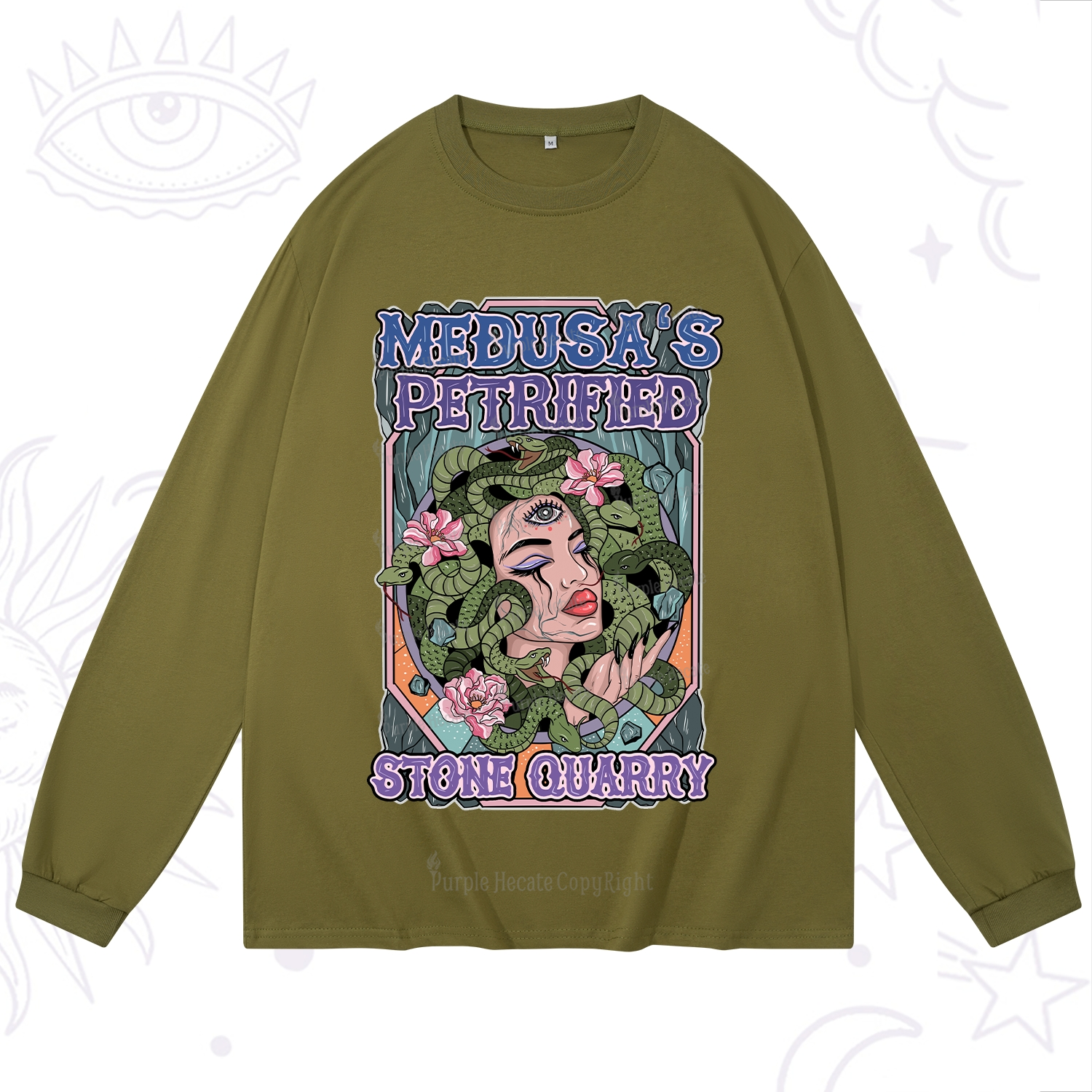 Purplehecate The Gorgon with Snake Hair Medusa Long Sleeve T-Shirt