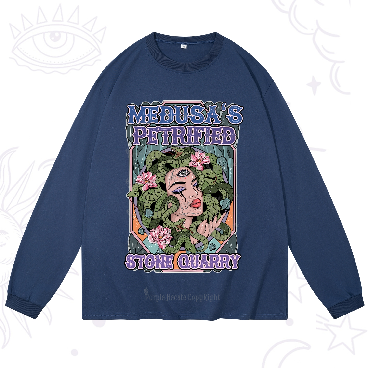 Purplehecate The Gorgon with Snake Hair Medusa Long Sleeve T-Shirt