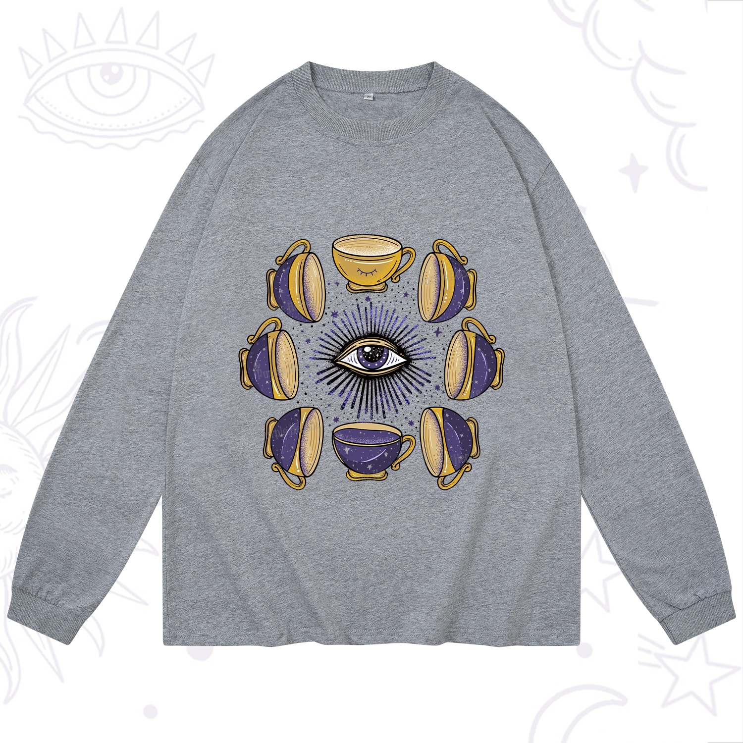 Purplehecate Moon Phase Coffee Lover Long Sleeve T-Shirt