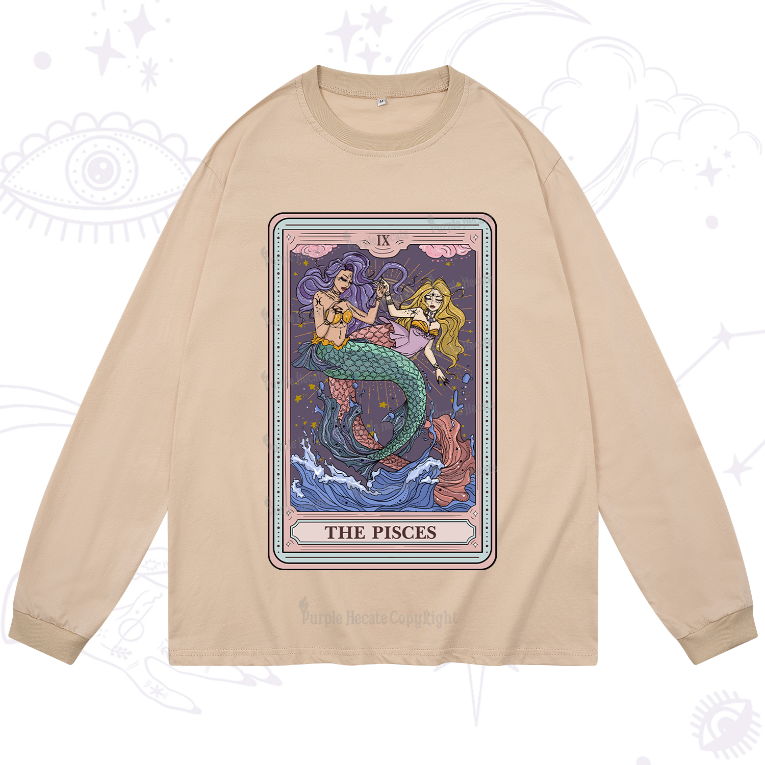 Purplehecate The Pisces Tarot Long Sleeve T-Shirt