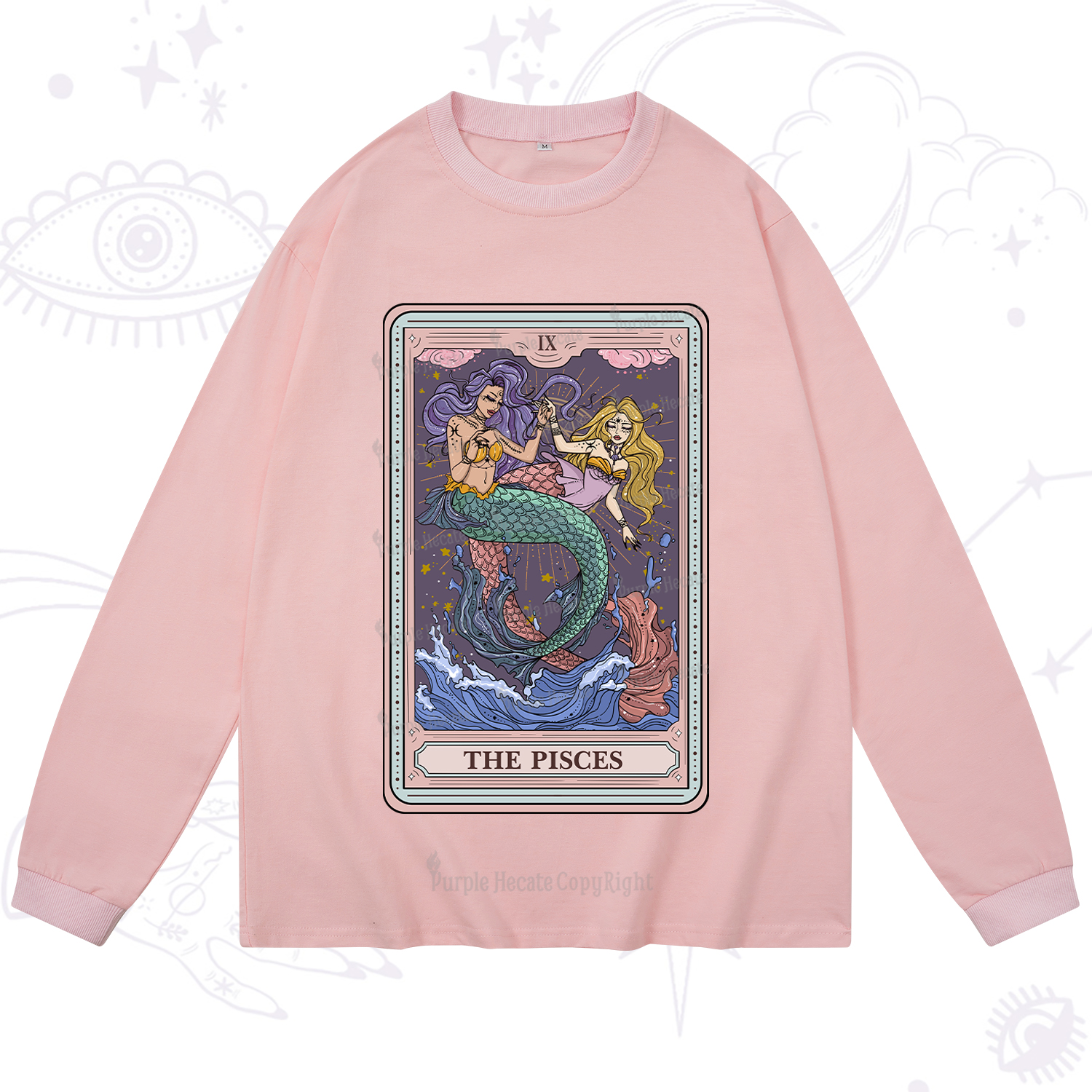 Purplehecate The Pisces Tarot Long Sleeve T-Shirt