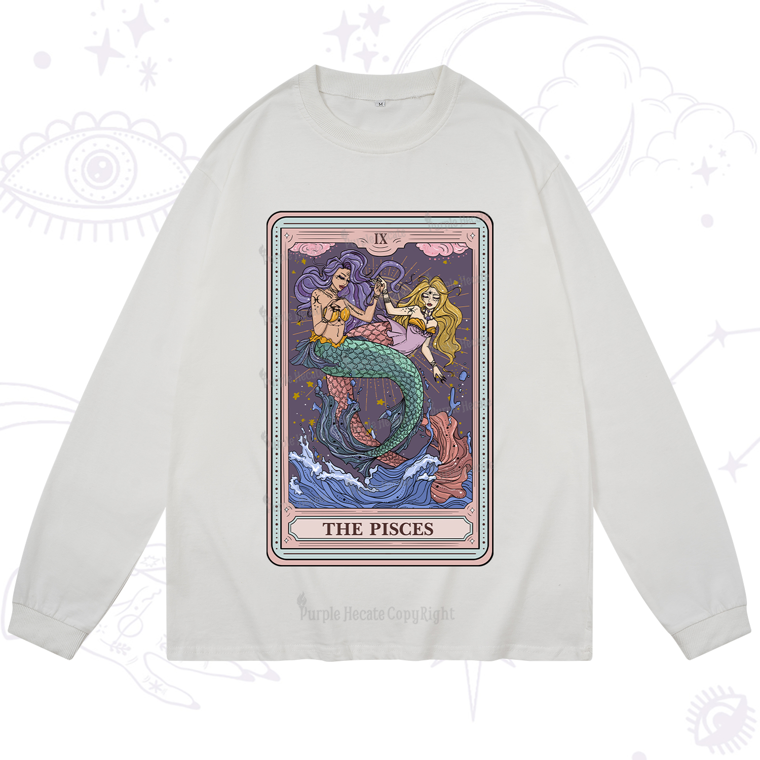 Purplehecate The Pisces Tarot Long Sleeve T-Shirt