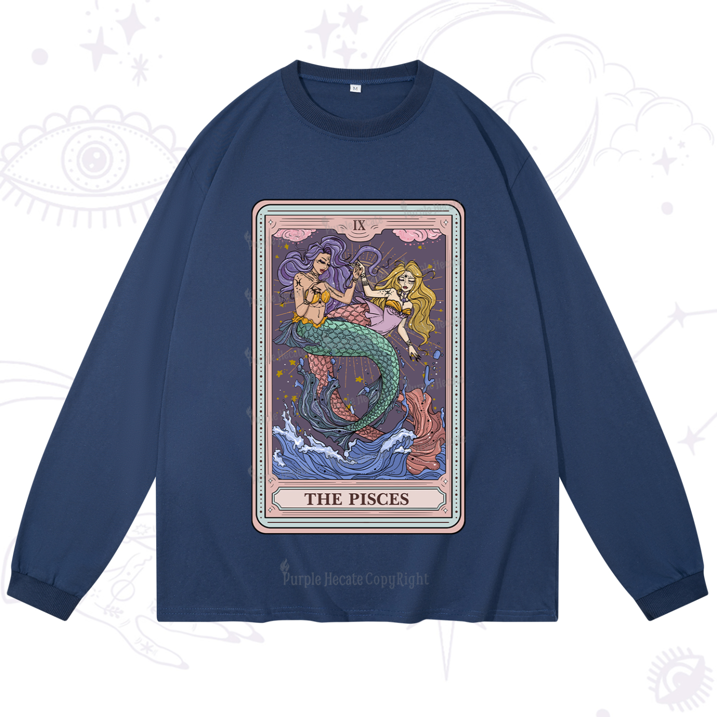 Purplehecate The Pisces Tarot Long Sleeve T-Shirt