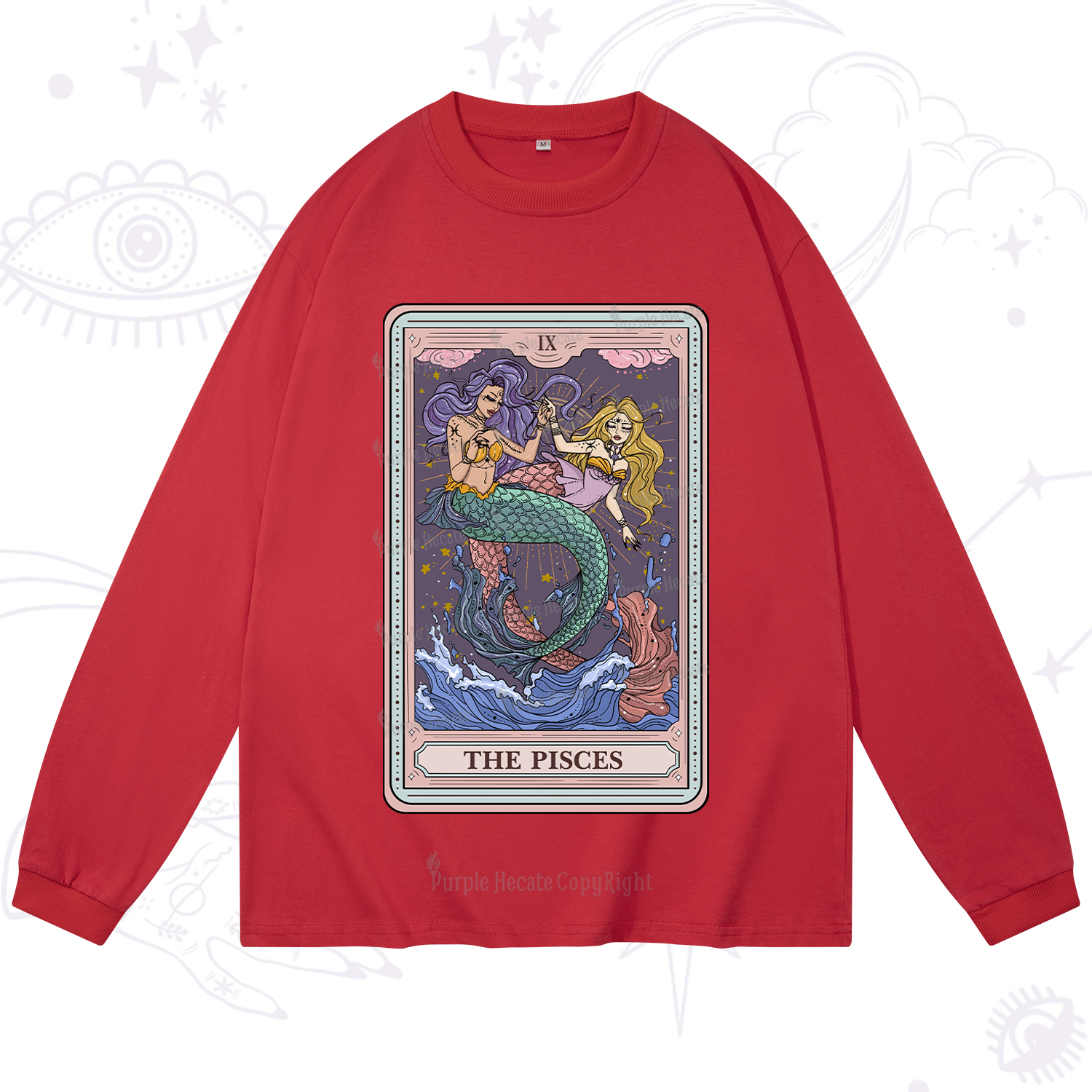 Purplehecate The Pisces Tarot Long Sleeve T-Shirt