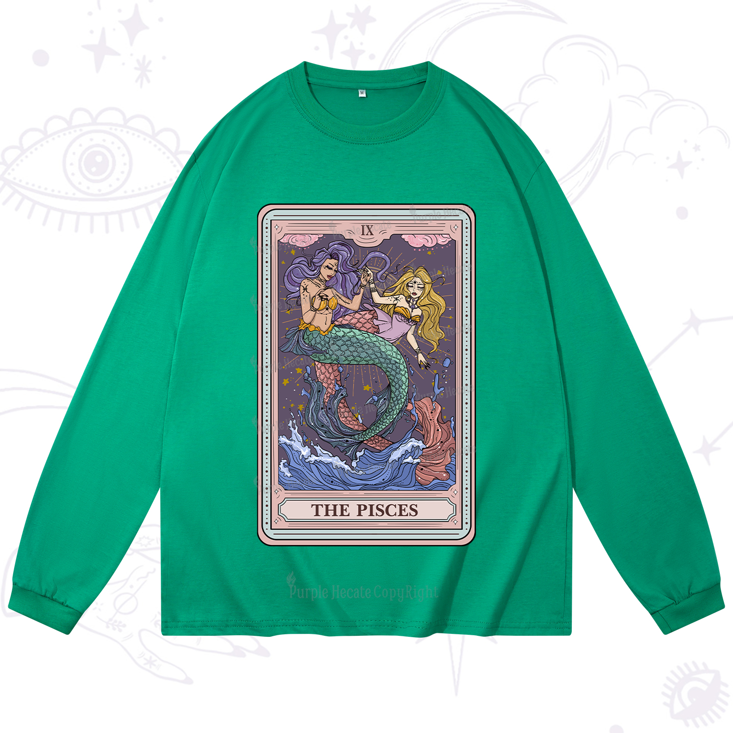 Purplehecate The Pisces Tarot Long Sleeve T-Shirt