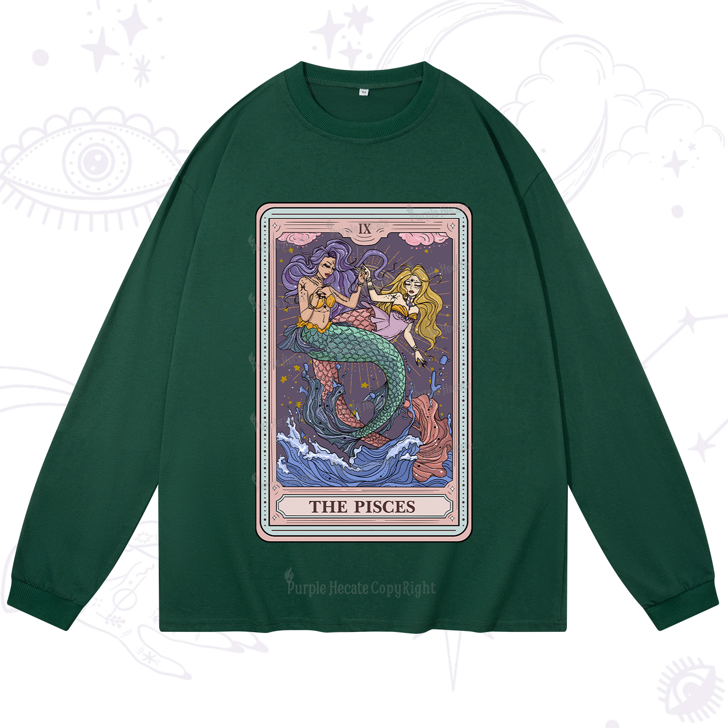 Purplehecate The Pisces Tarot Long Sleeve T-Shirt