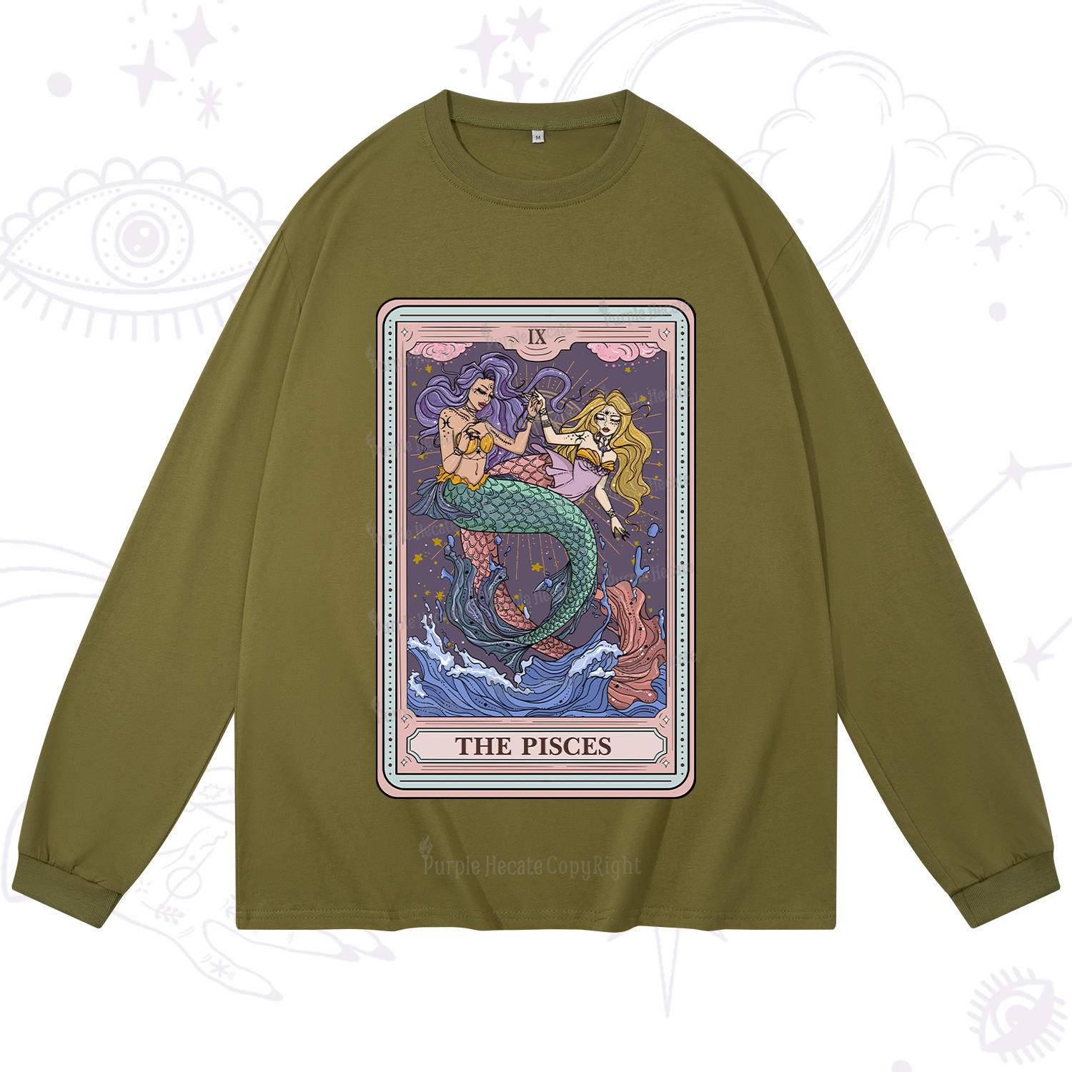 Purplehecate The Pisces Tarot Long Sleeve T-Shirt