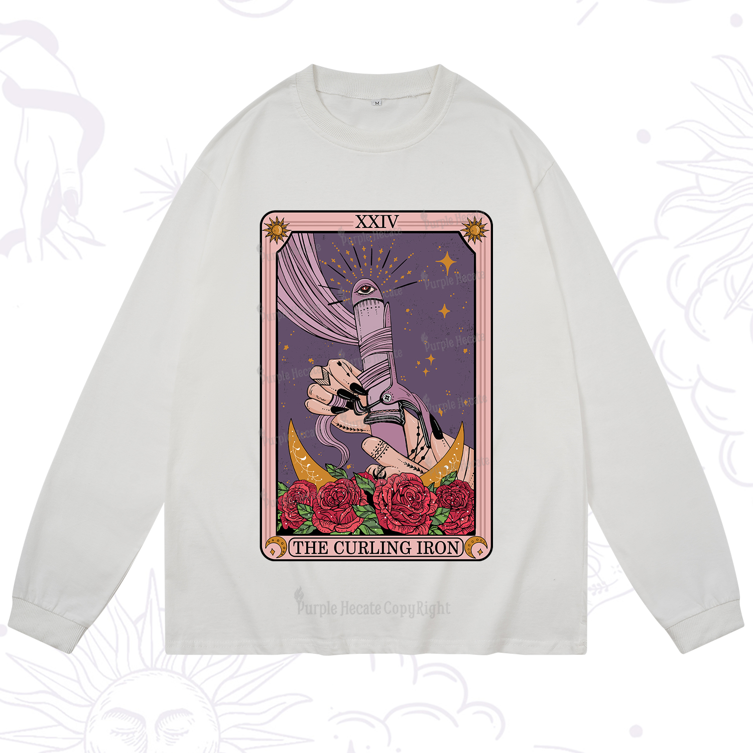 Purplehecate The Curling Iron Tarot Long Sleeve T-Shirt