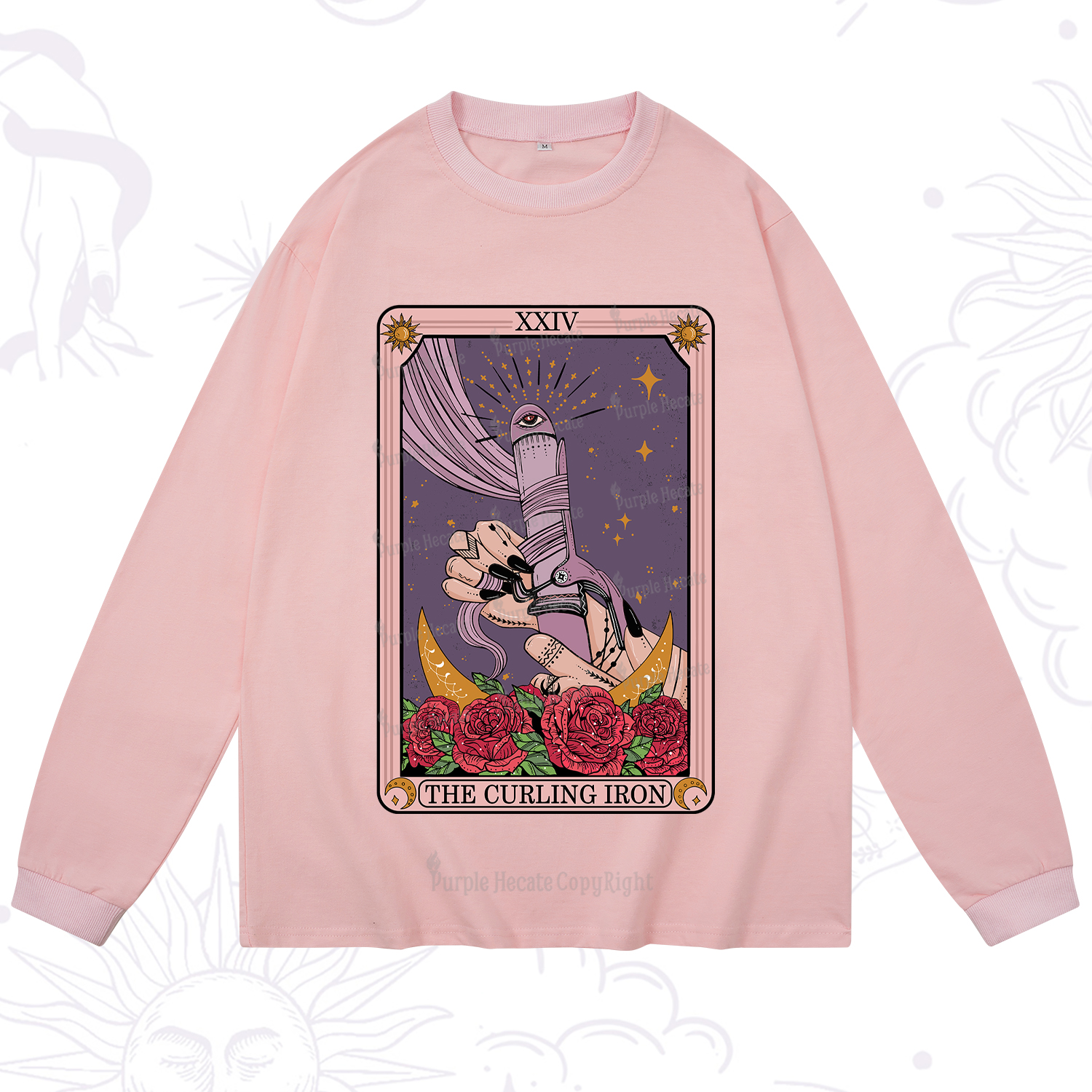 Purplehecate The Curling Iron Tarot Long Sleeve T-Shirt