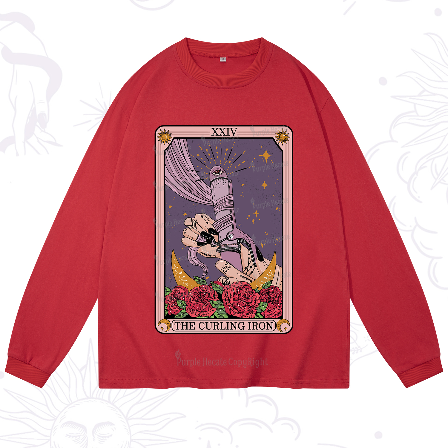 Purplehecate The Curling Iron Tarot Long Sleeve T-Shirt