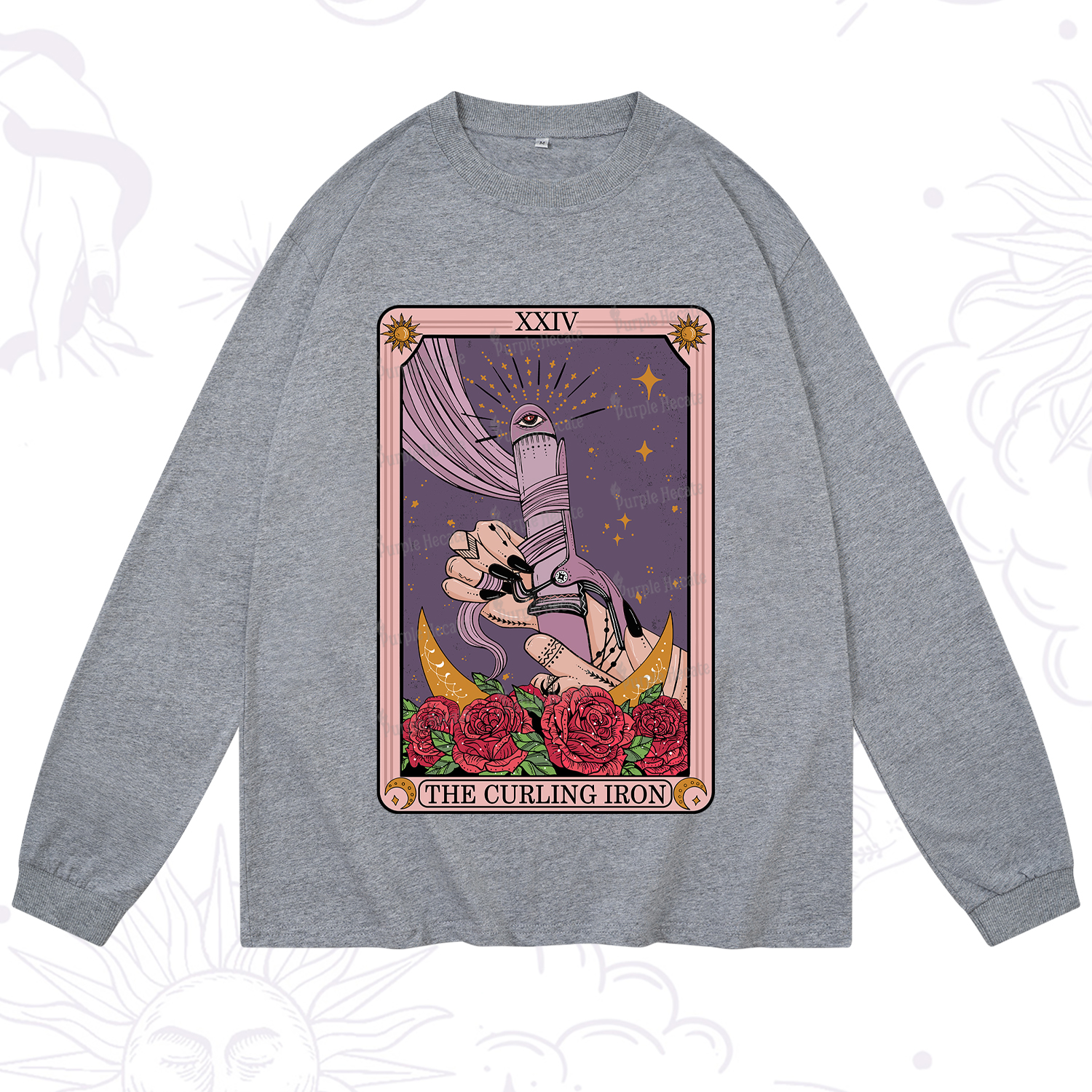 Purplehecate The Curling Iron Tarot Long Sleeve T-Shirt
