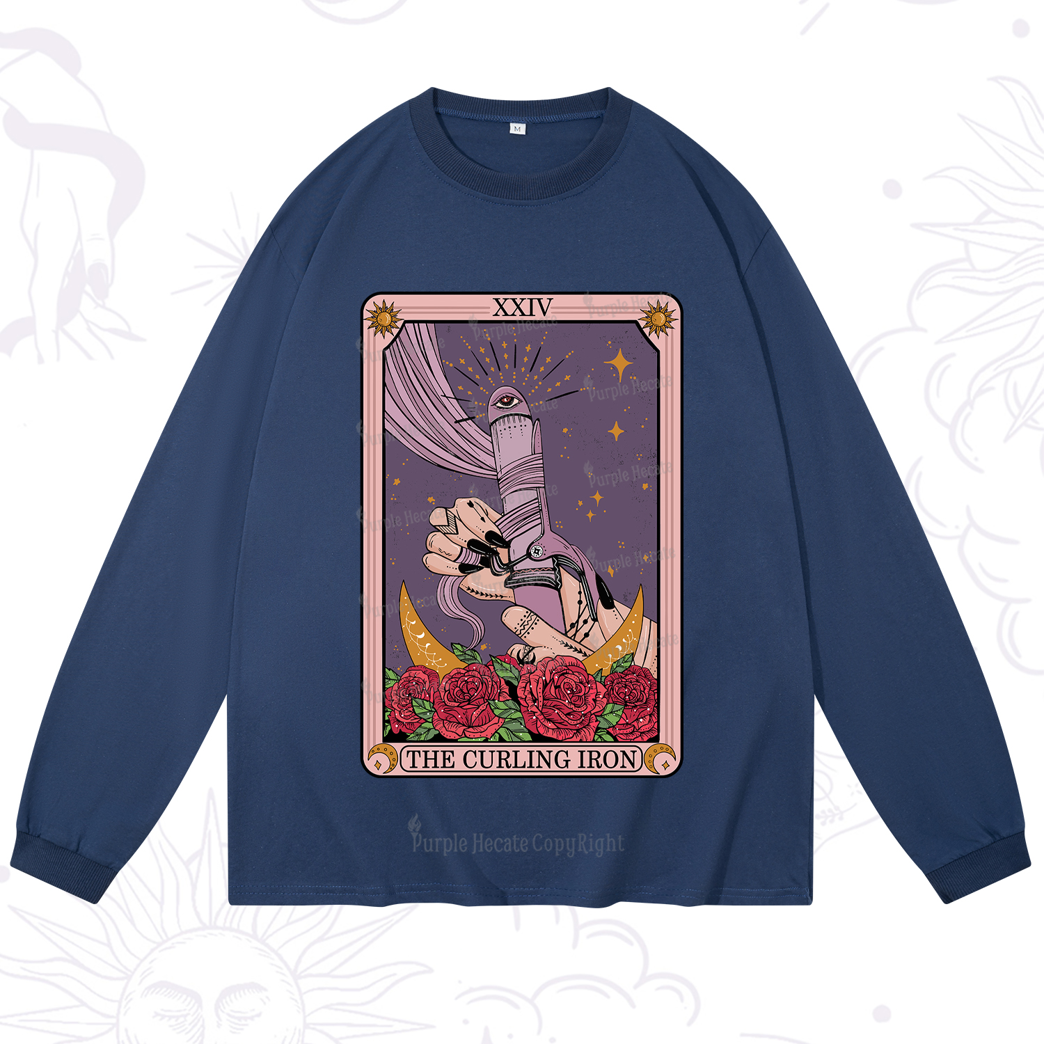 Purplehecate The Curling Iron Tarot Long Sleeve T-Shirt