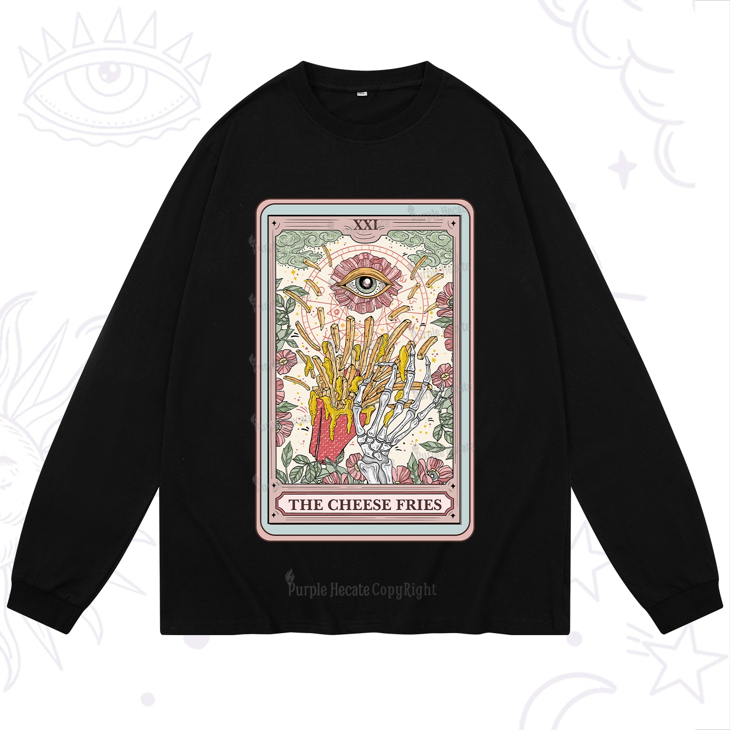 Purplehecate The Cheese Fries Tarot Long Sleeve T-Shirt