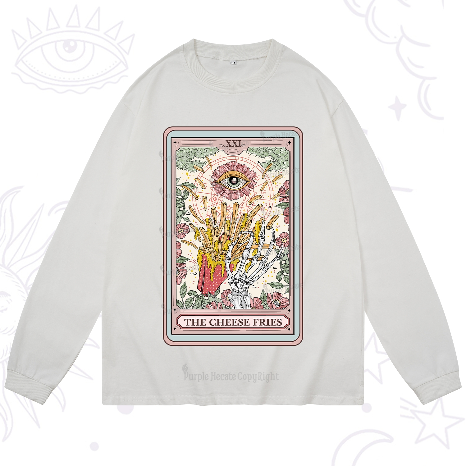 Purplehecate The Cheese Fries Tarot Long Sleeve T-Shirt