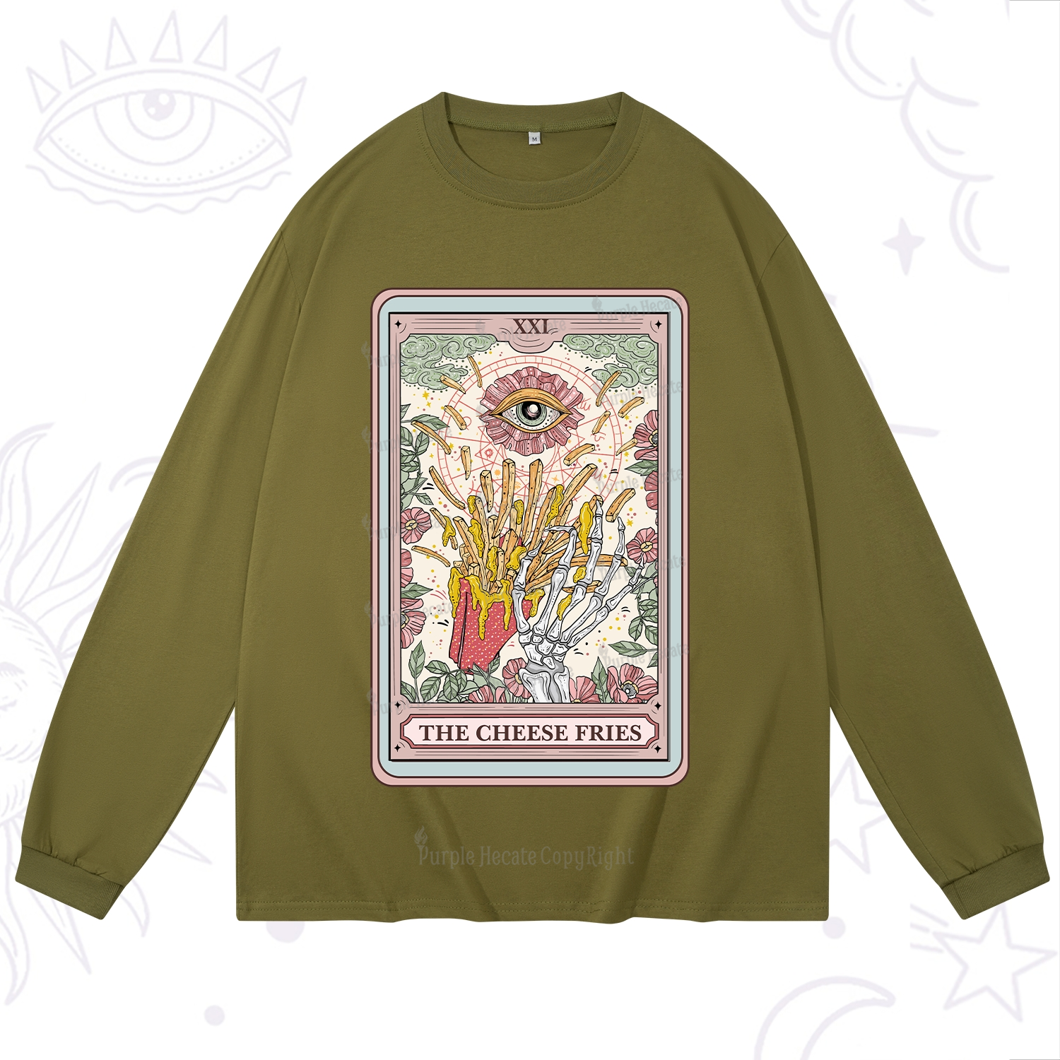 Purplehecate The Cheese Fries Tarot Long Sleeve T-Shirt