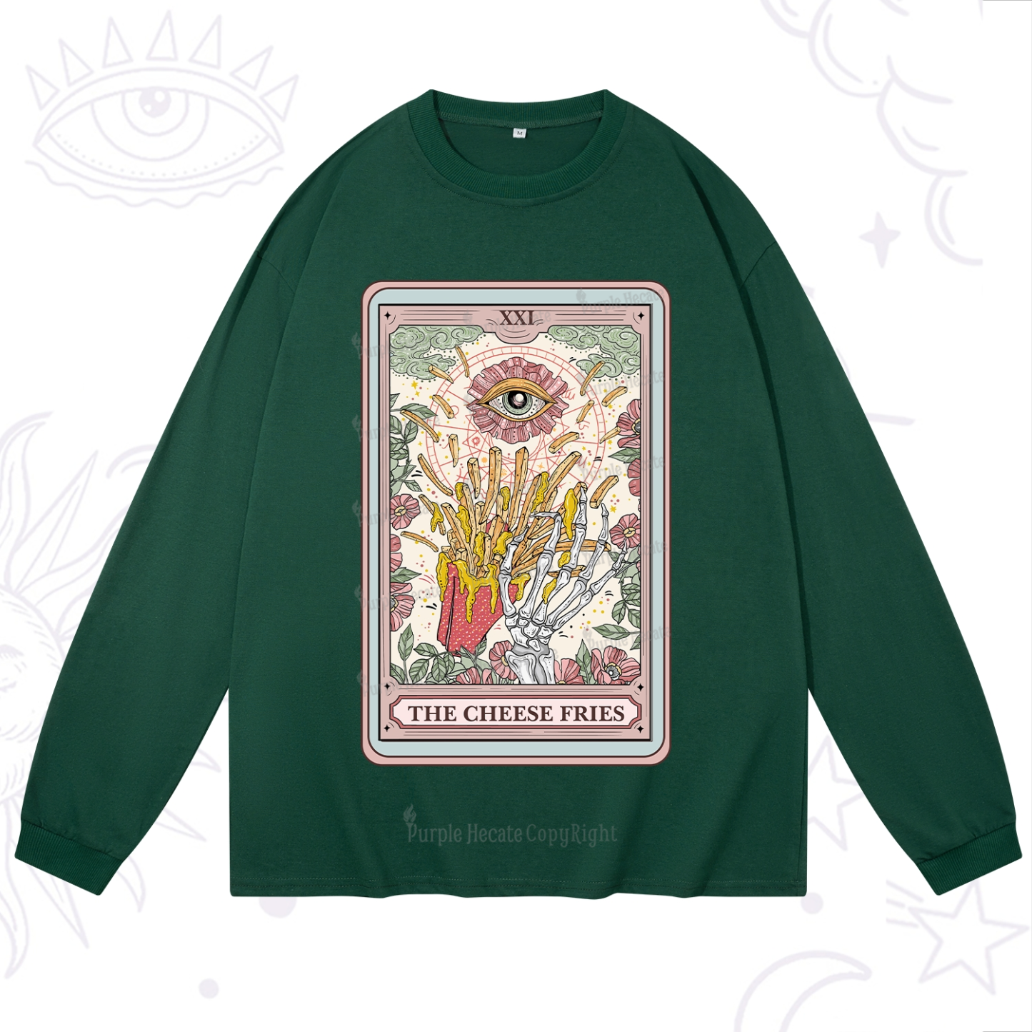 Purplehecate The Cheese Fries Tarot Long Sleeve T-Shirt