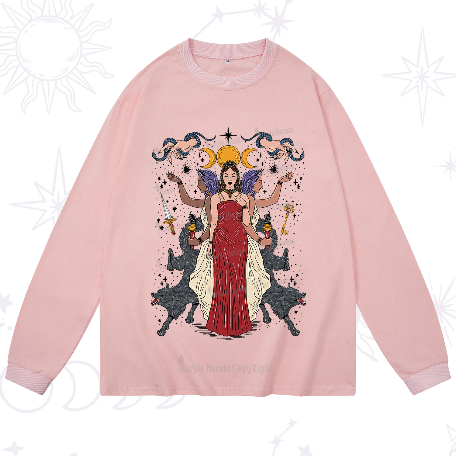 Purplehecate The Triple Goddess Hecate Long Sleeve T-Shirt