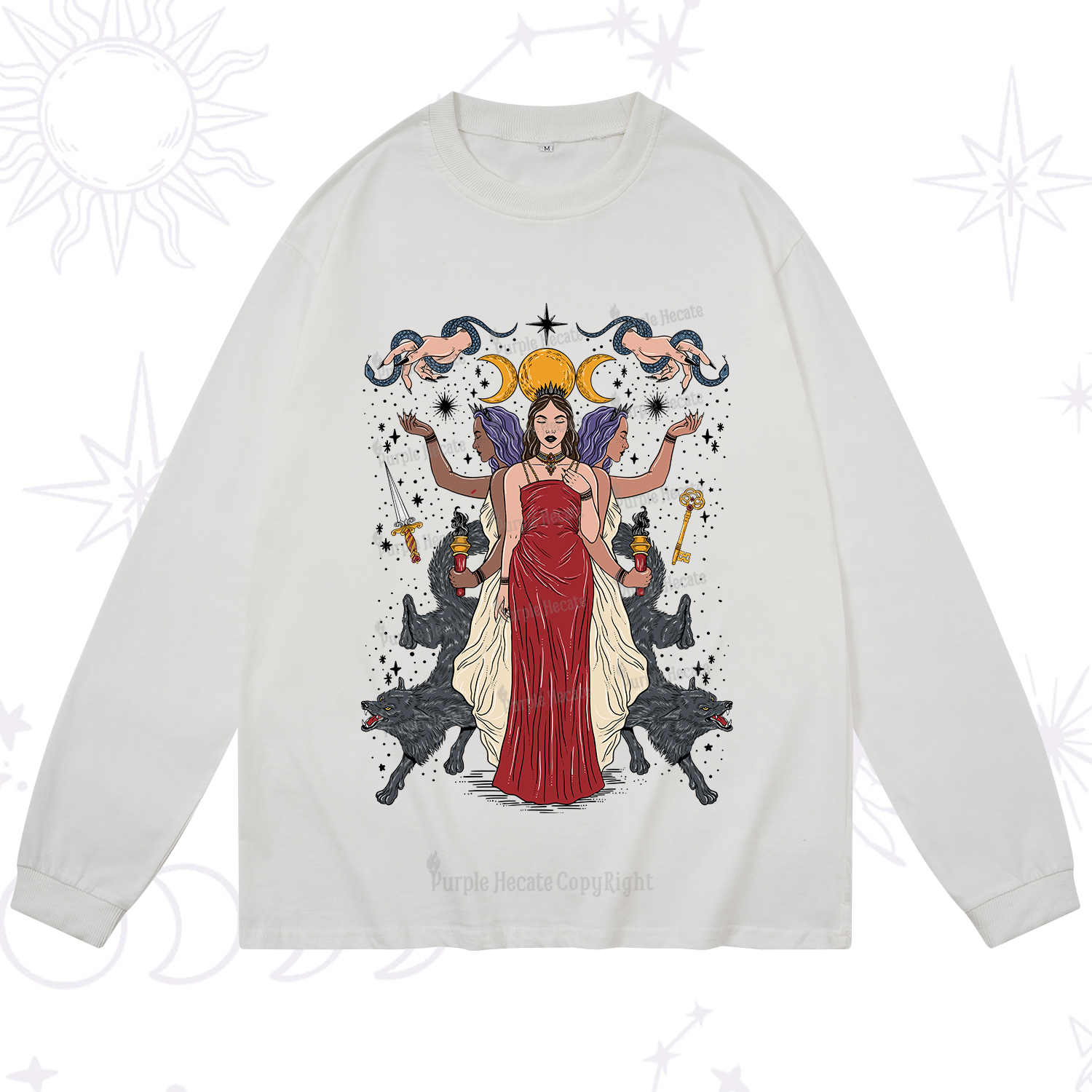 Purplehecate The Triple Goddess Hecate Long Sleeve T-Shirt