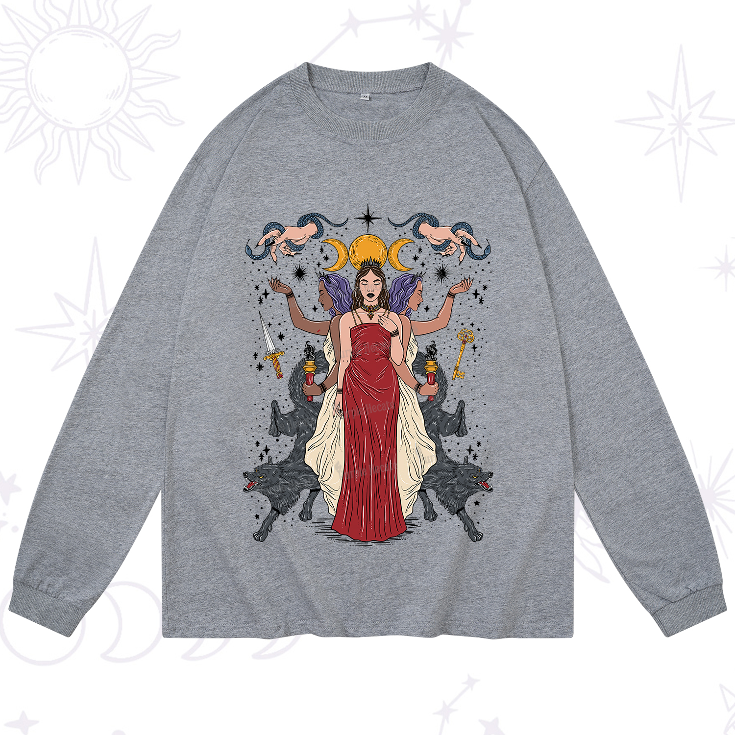 Purplehecate The Triple Goddess Hecate Long Sleeve T-Shirt