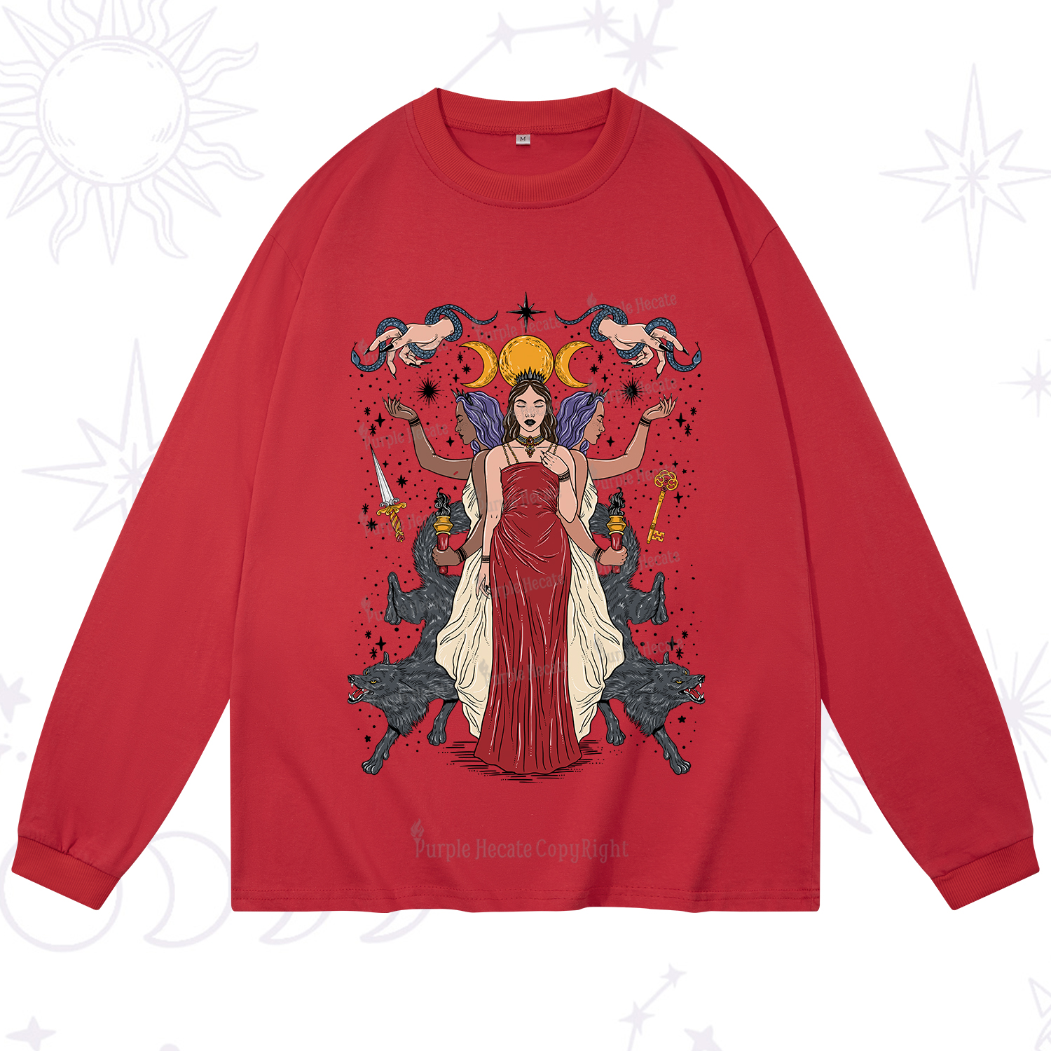 Purplehecate The Triple Goddess Hecate Long Sleeve T-Shirt