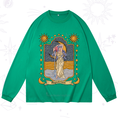 Purplehecate Aquarius Zodiac Long Sleeve T-Shirt