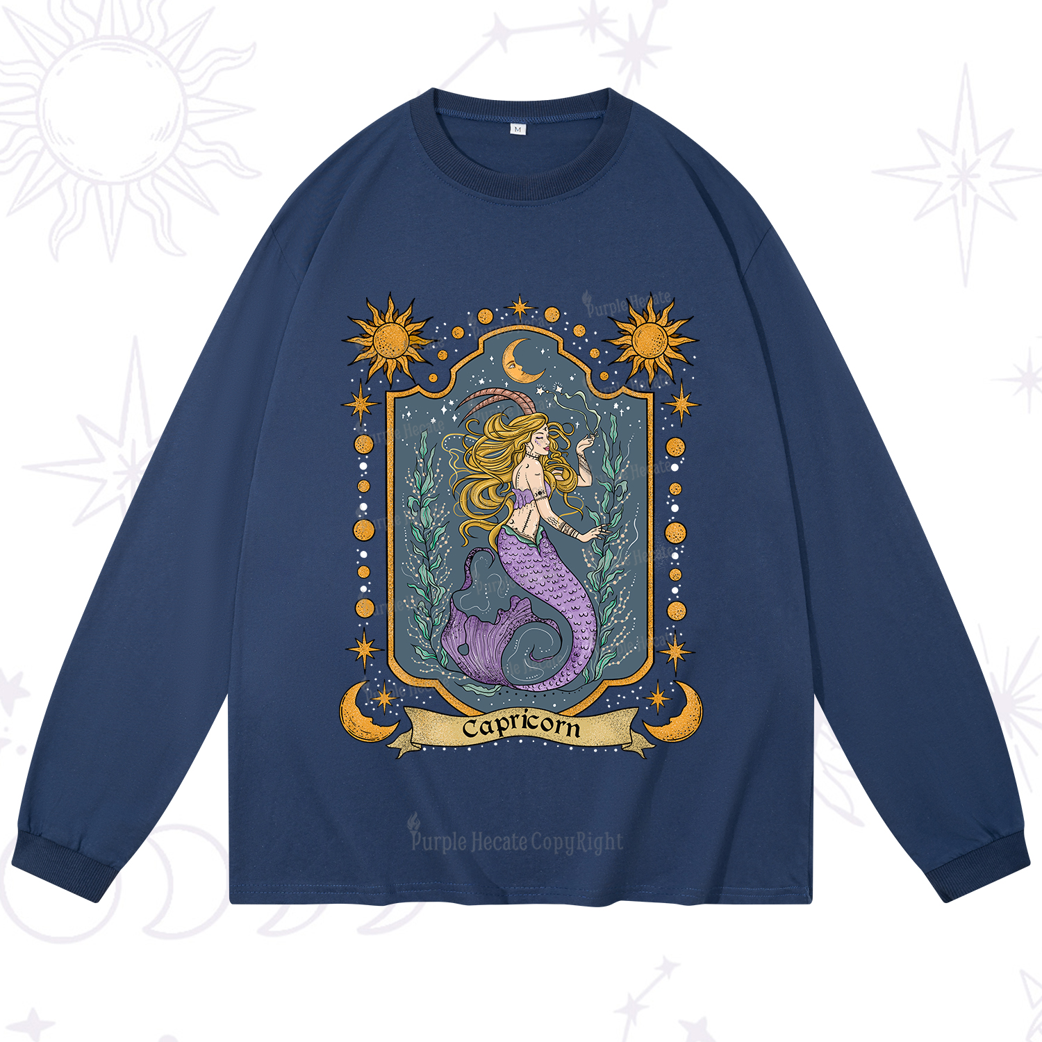 Purplehecate Capricorn Zodiac Long Sleeve T-Shirt