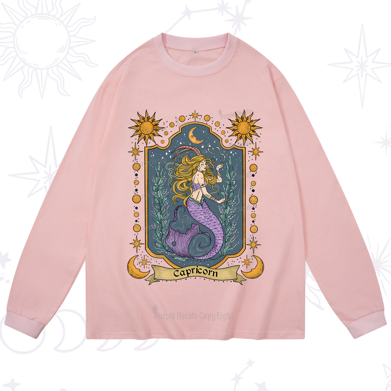 Purplehecate Capricorn Zodiac Long Sleeve T-Shirt