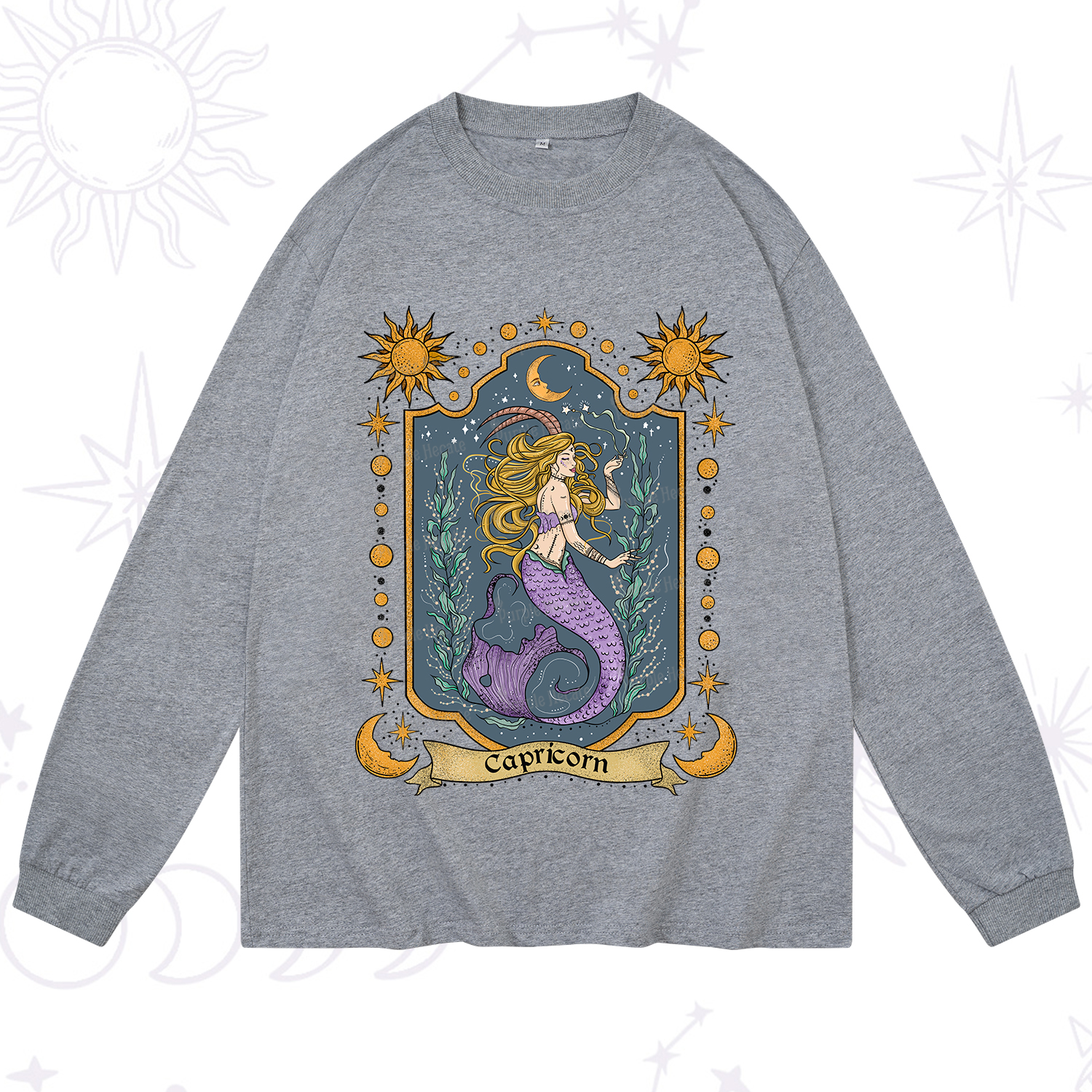 Purplehecate Capricorn Zodiac Long Sleeve T-Shirt