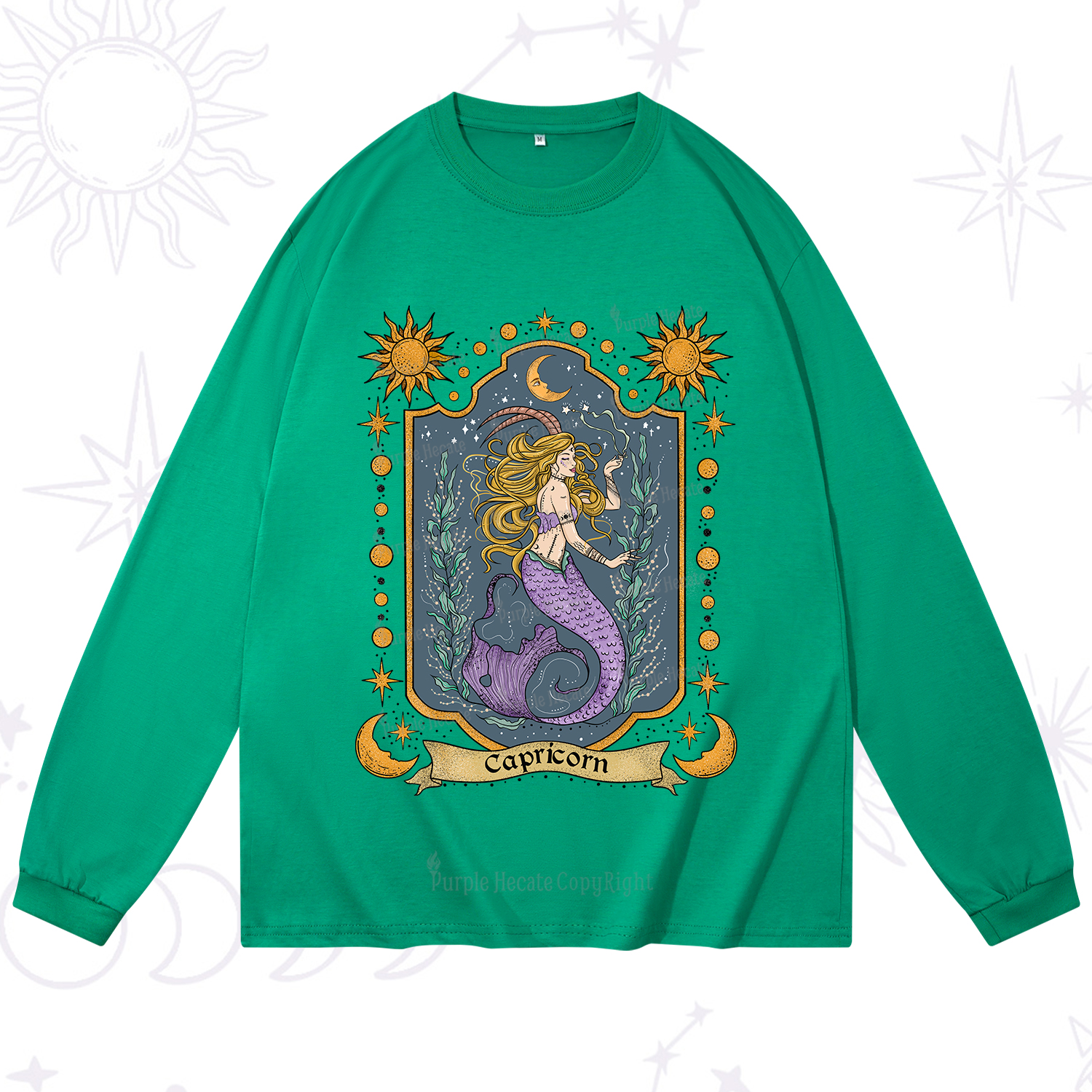 Purplehecate Capricorn Zodiac Long Sleeve T-Shirt