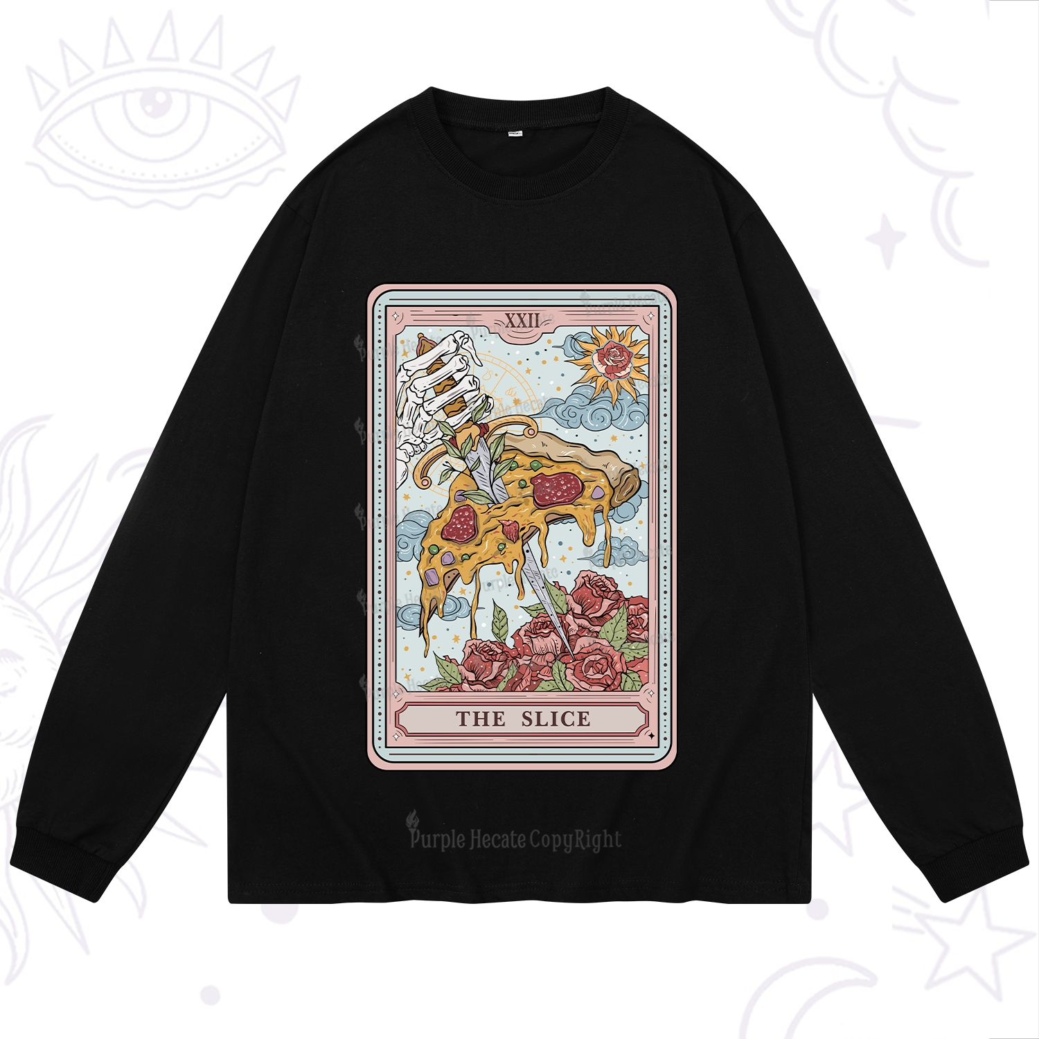 Purplehecate The Slice Food Tarot Long Sleeve T-Shirt
