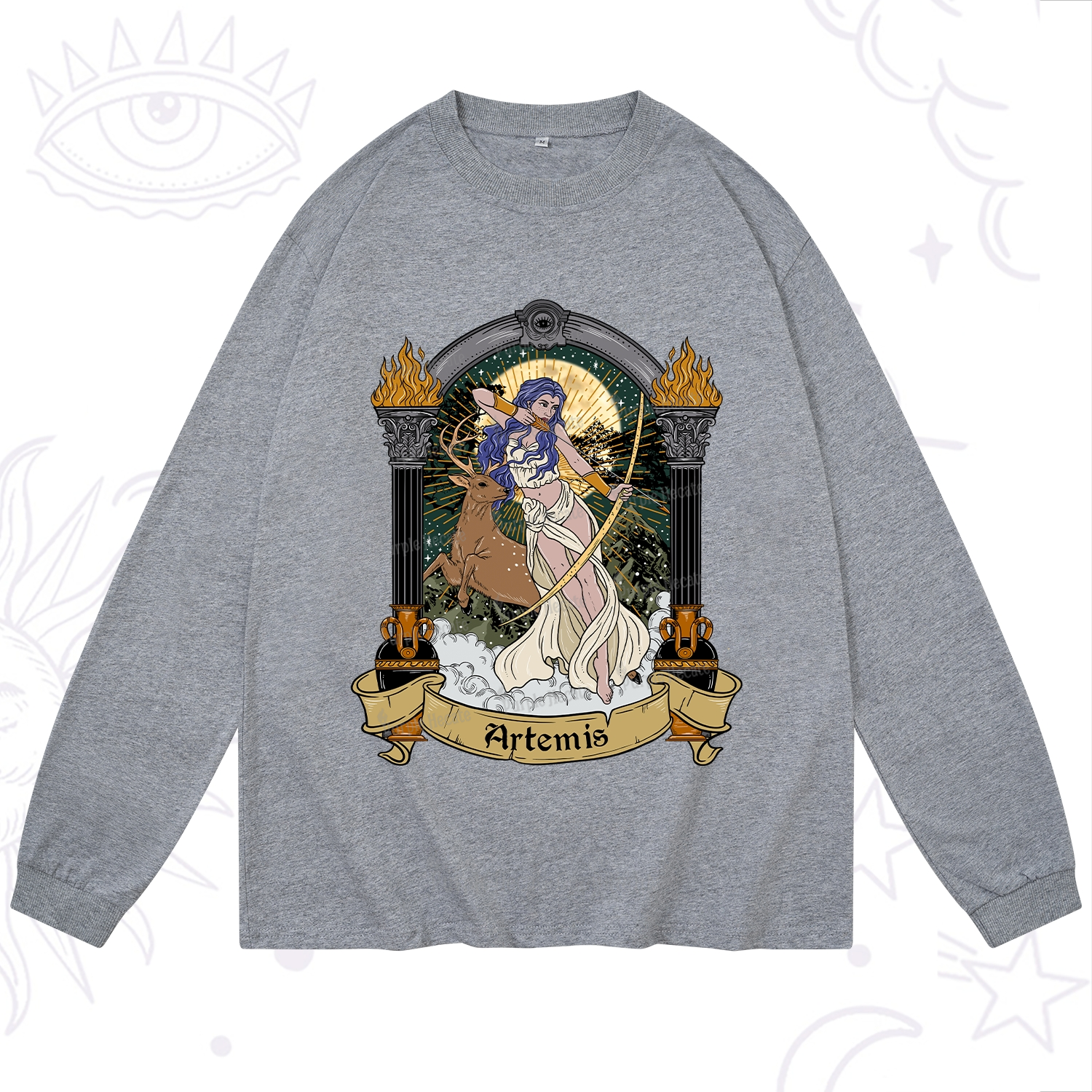 Purplehecate The Huntress Goddess Artemis Long Sleeve T-Shirt
