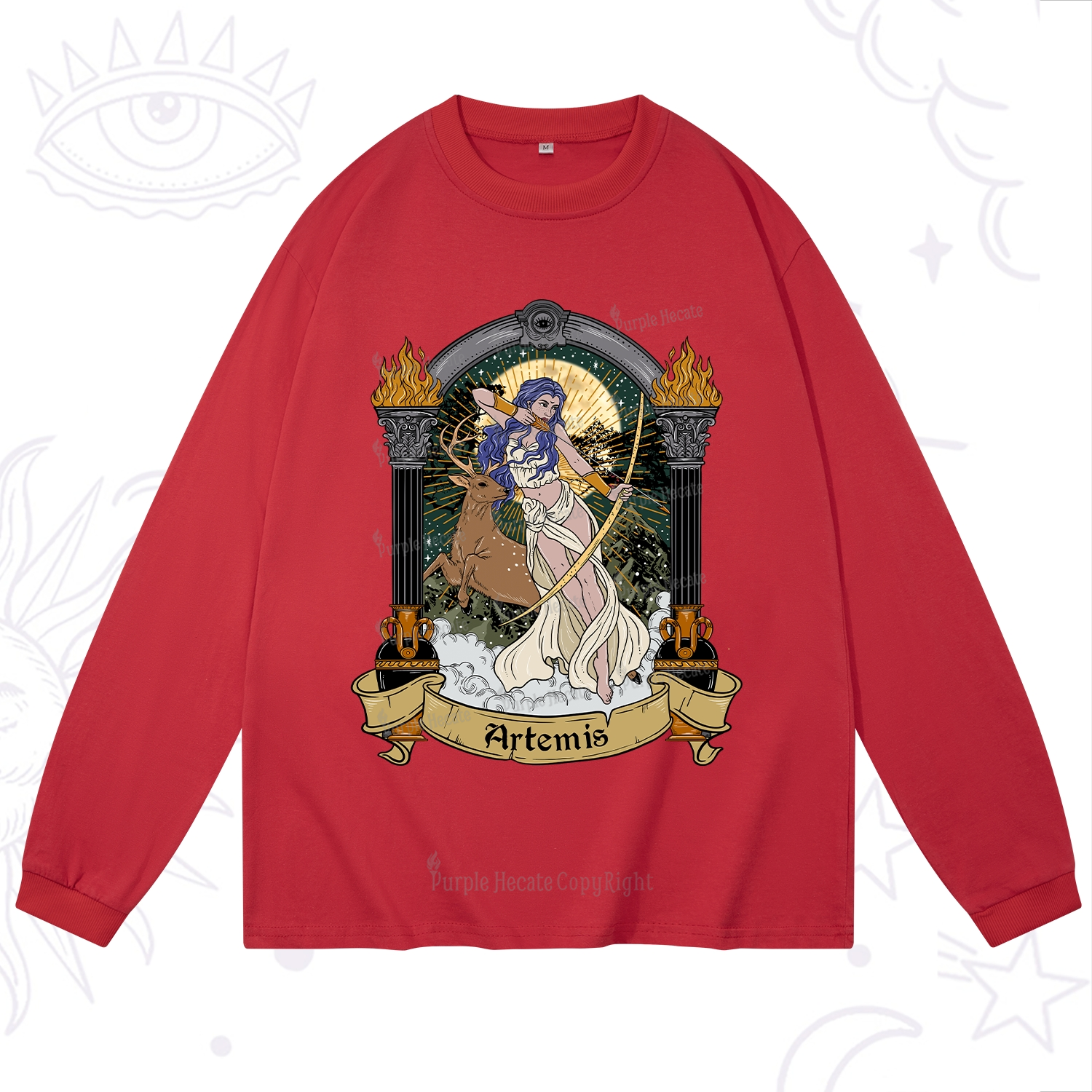 Purplehecate The Huntress Goddess Artemis Long Sleeve T-Shirt
