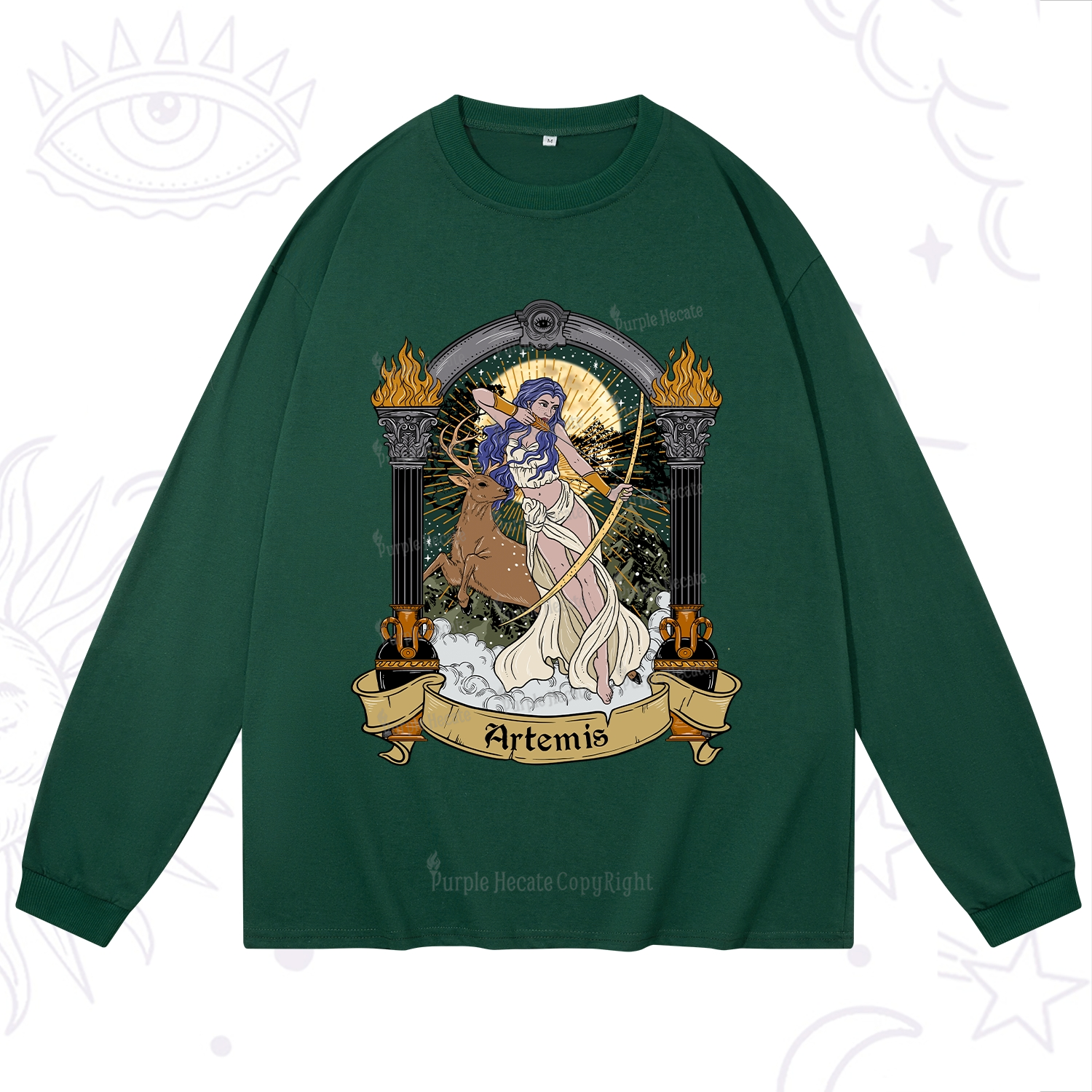 Purplehecate The Huntress Goddess Artemis Long Sleeve T-Shirt