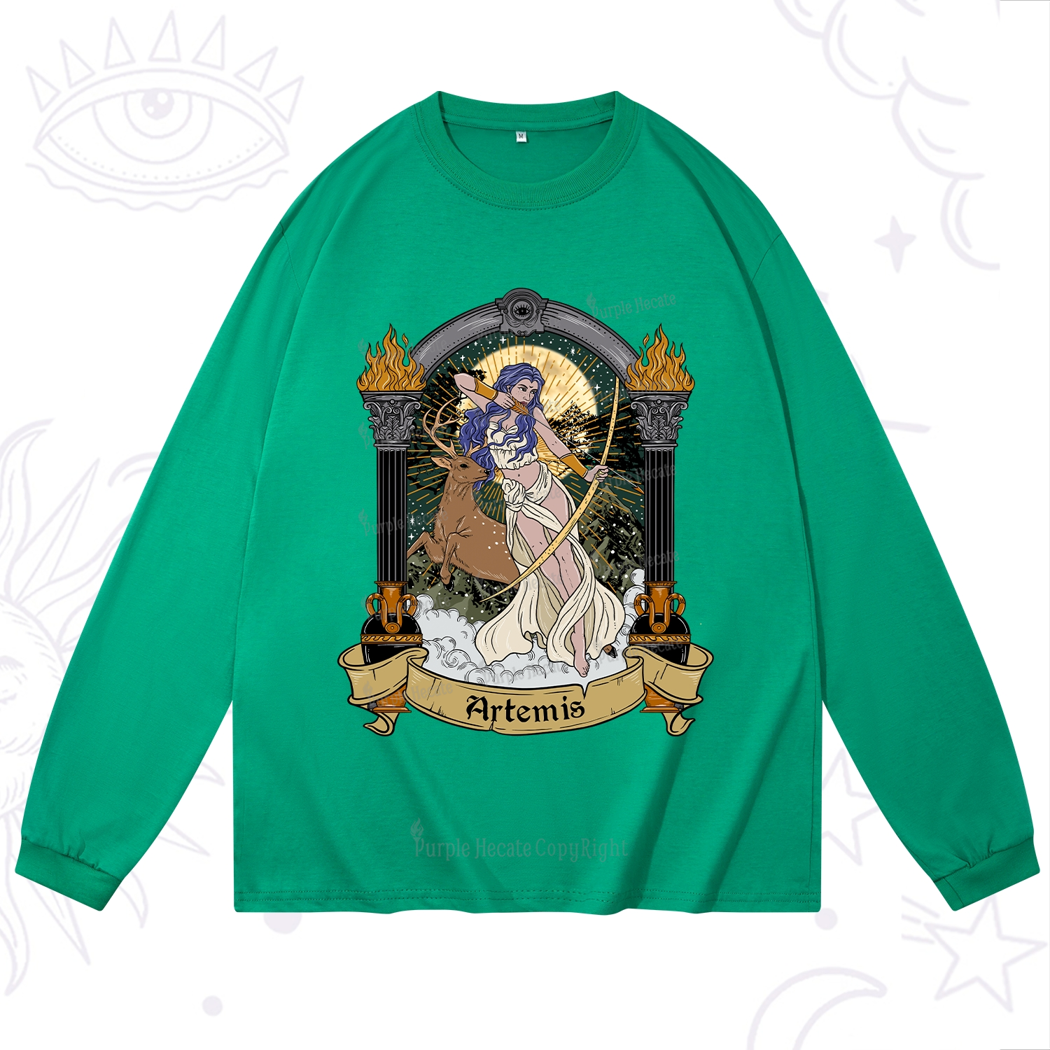 Purplehecate The Huntress Goddess Artemis Long Sleeve T-Shirt