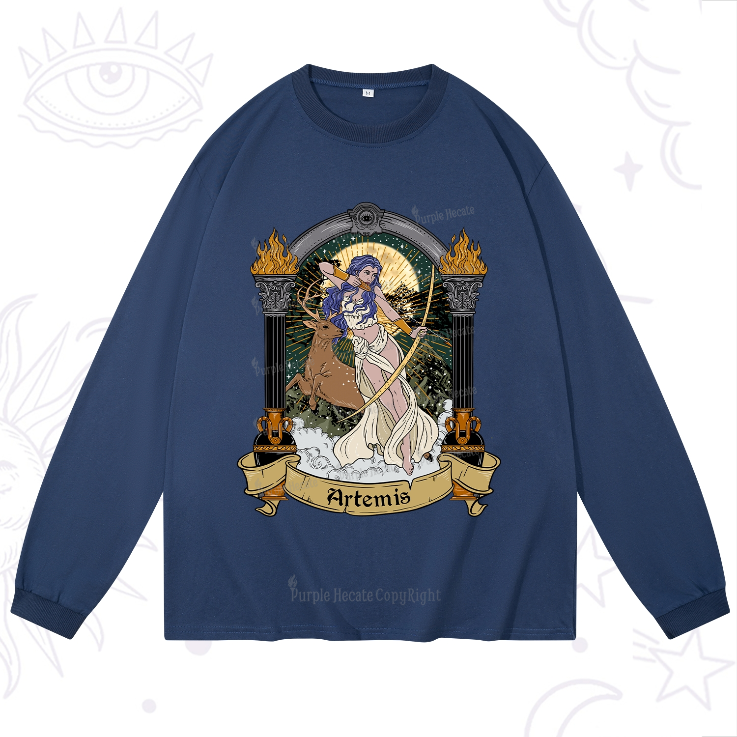 Purplehecate The Huntress Goddess Artemis Long Sleeve T-Shirt