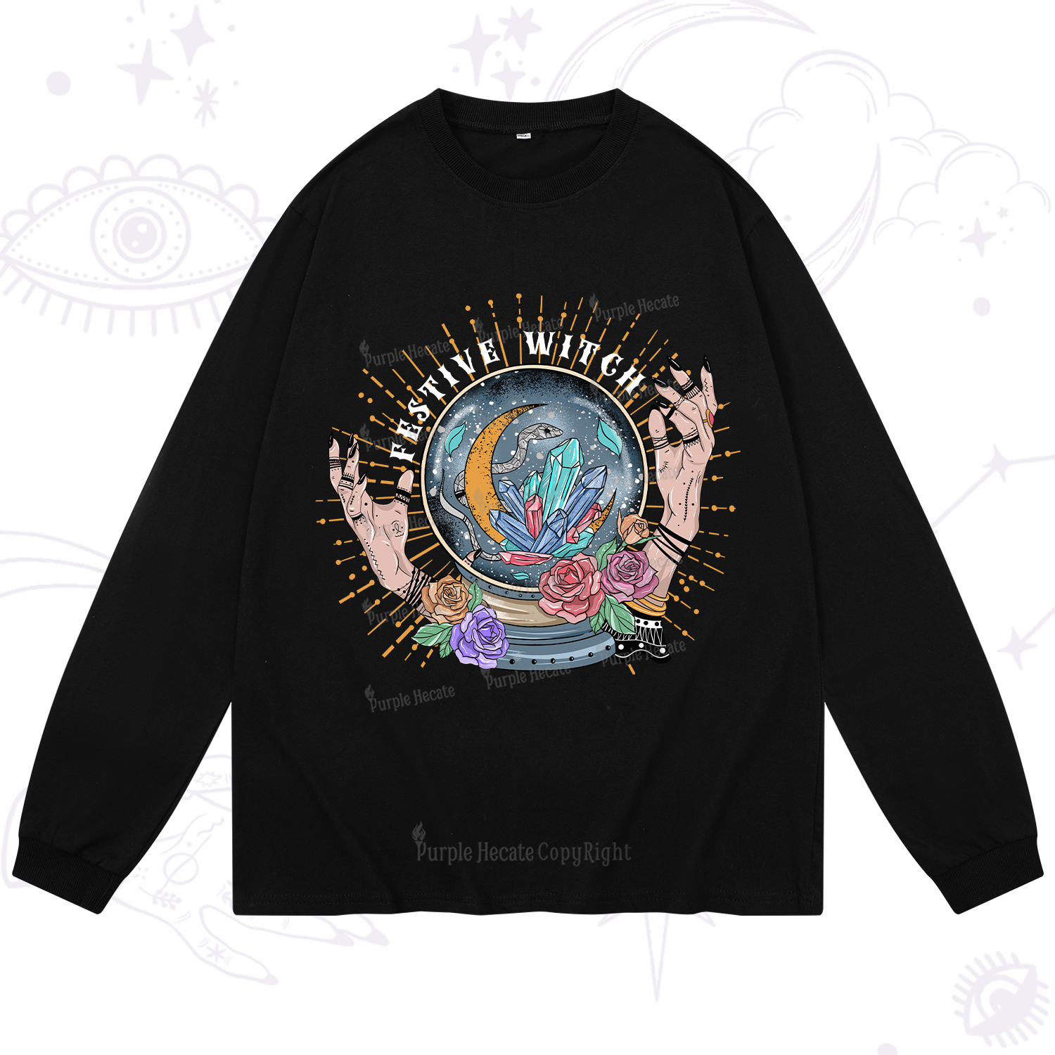 Purplehecate Festive Witch Long Sleeve T-Shirt