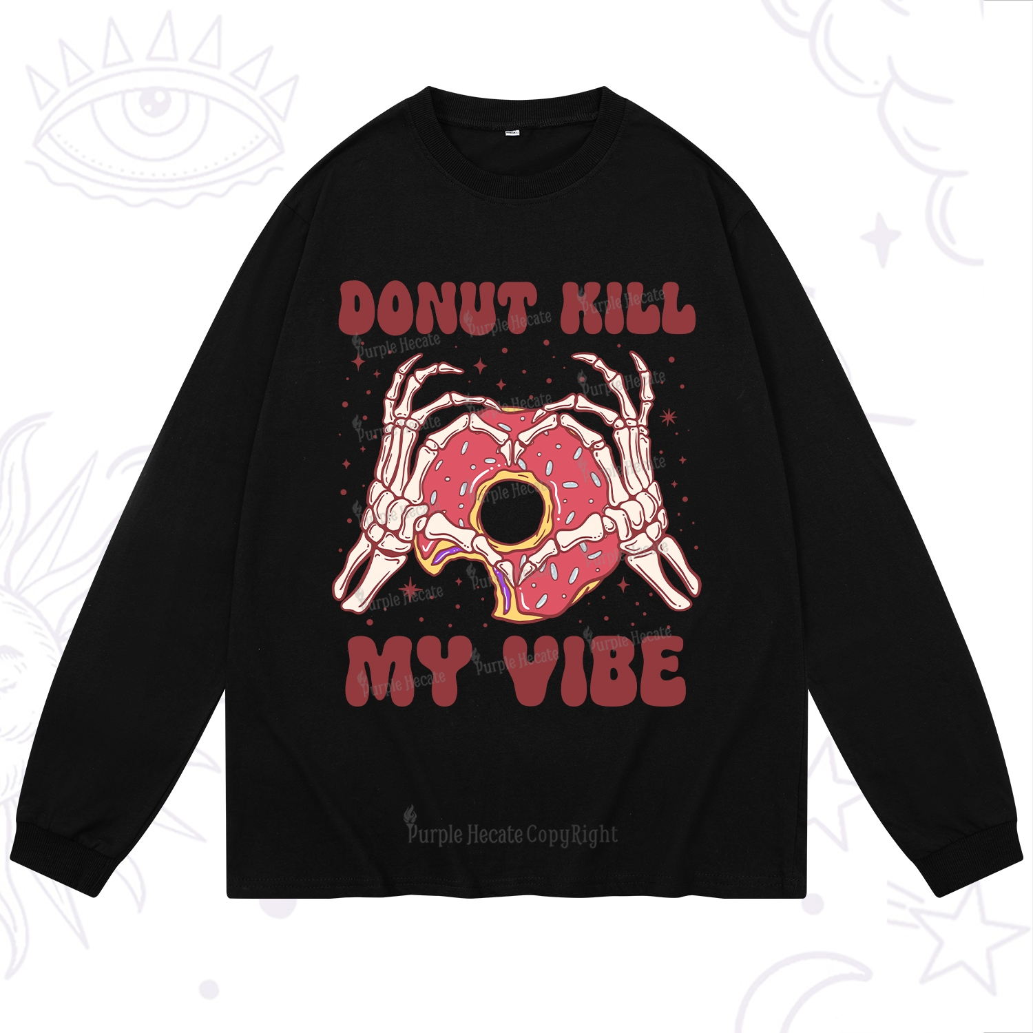 Purplehecate Donut Kill My Vibe Long Sleeve T-Shirt