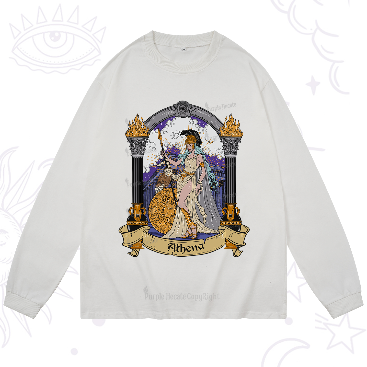 Purplehecate The Wise Goddess Athena Long Sleeve T-Shirt
