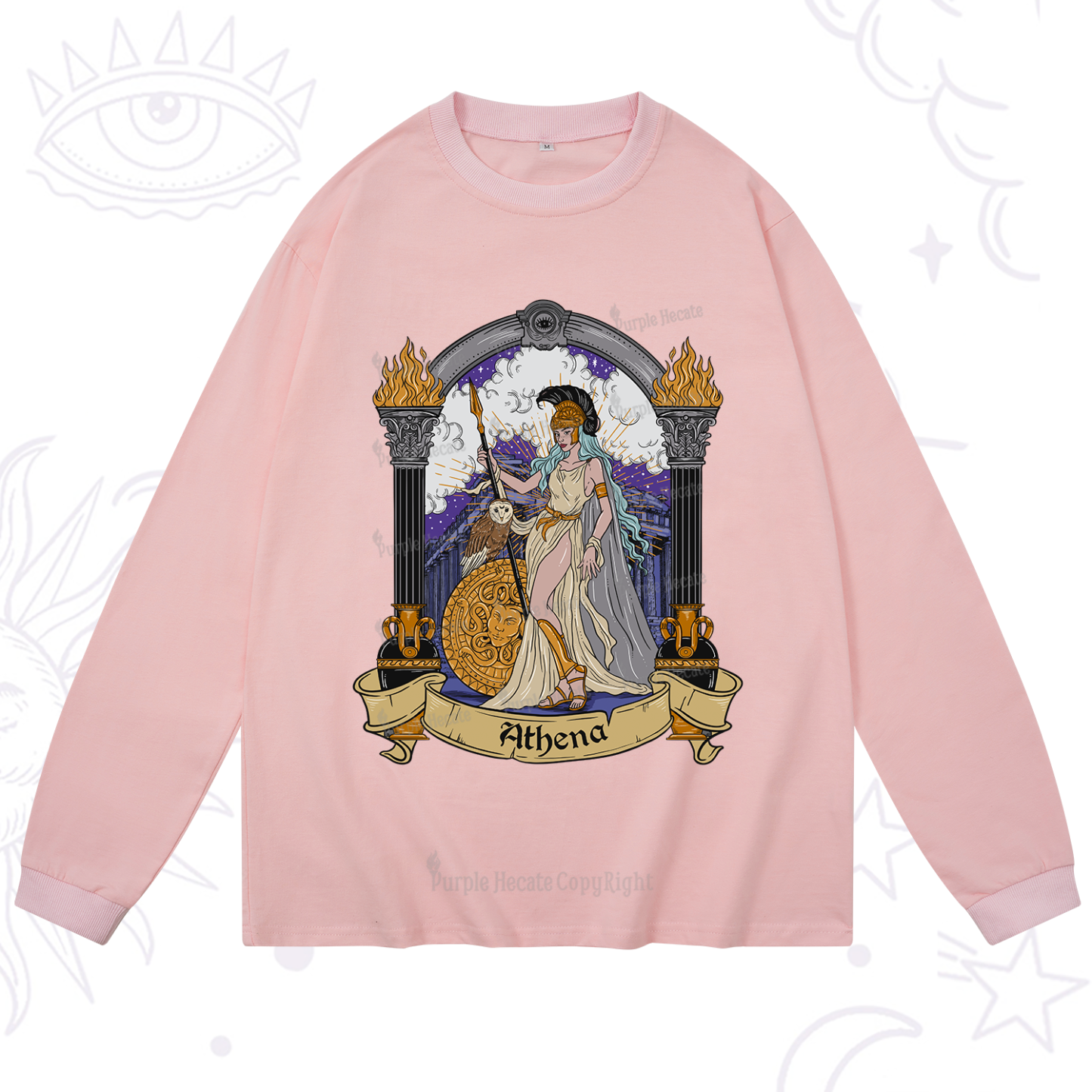 Purplehecate The Wise Goddess Athena Long Sleeve T-Shirt