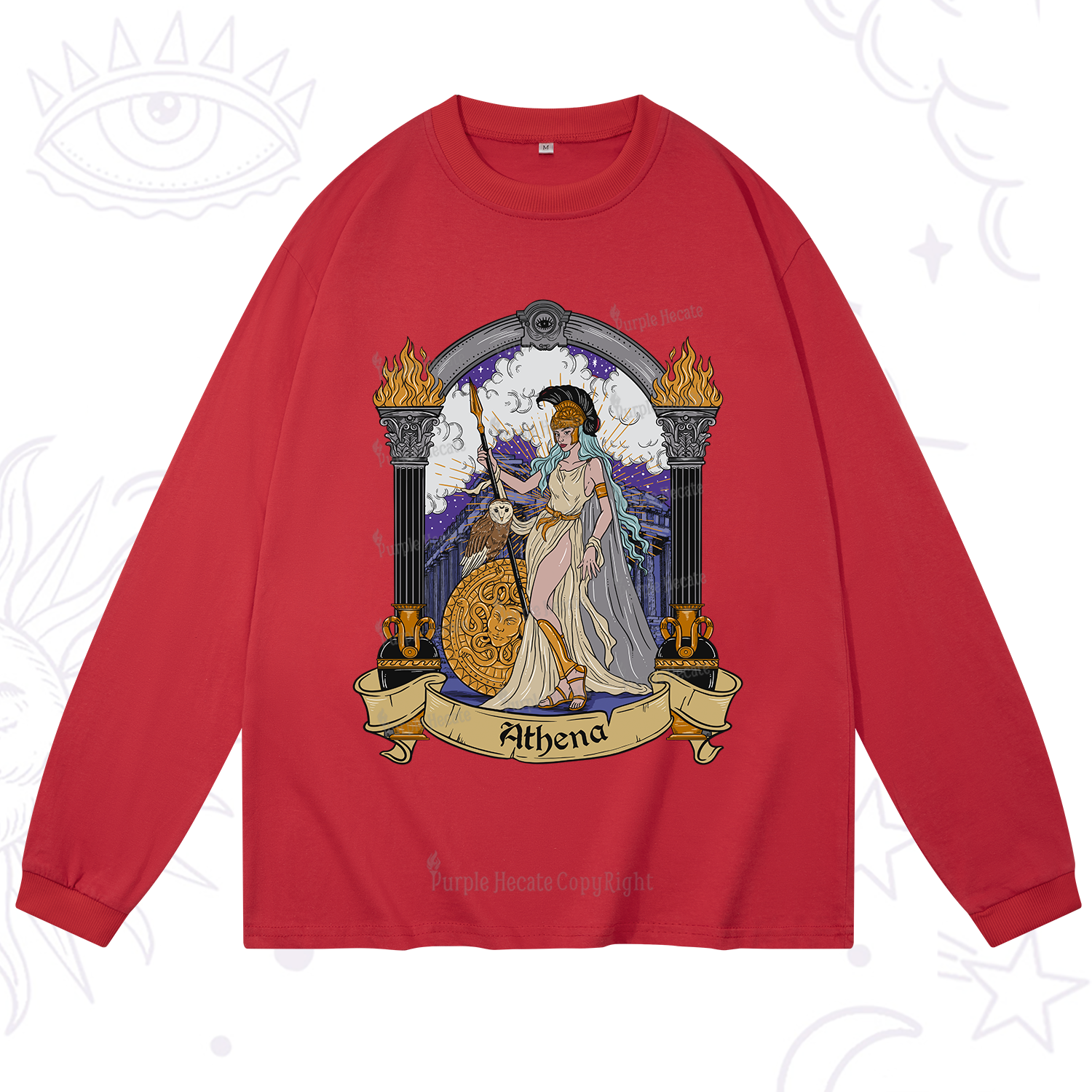 Purplehecate The Wise Goddess Athena Long Sleeve T-Shirt