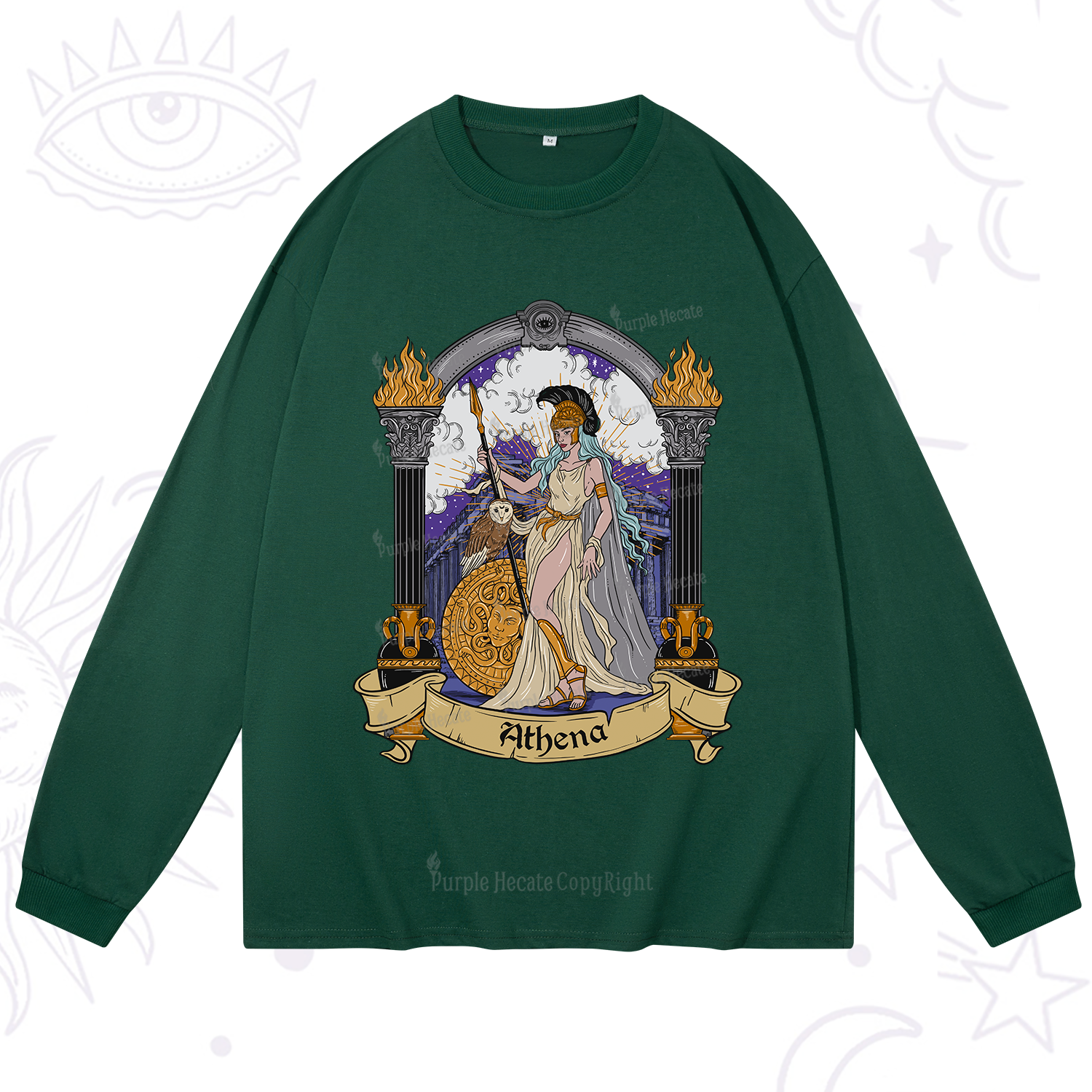 Purplehecate The Wise Goddess Athena Long Sleeve T-Shirt
