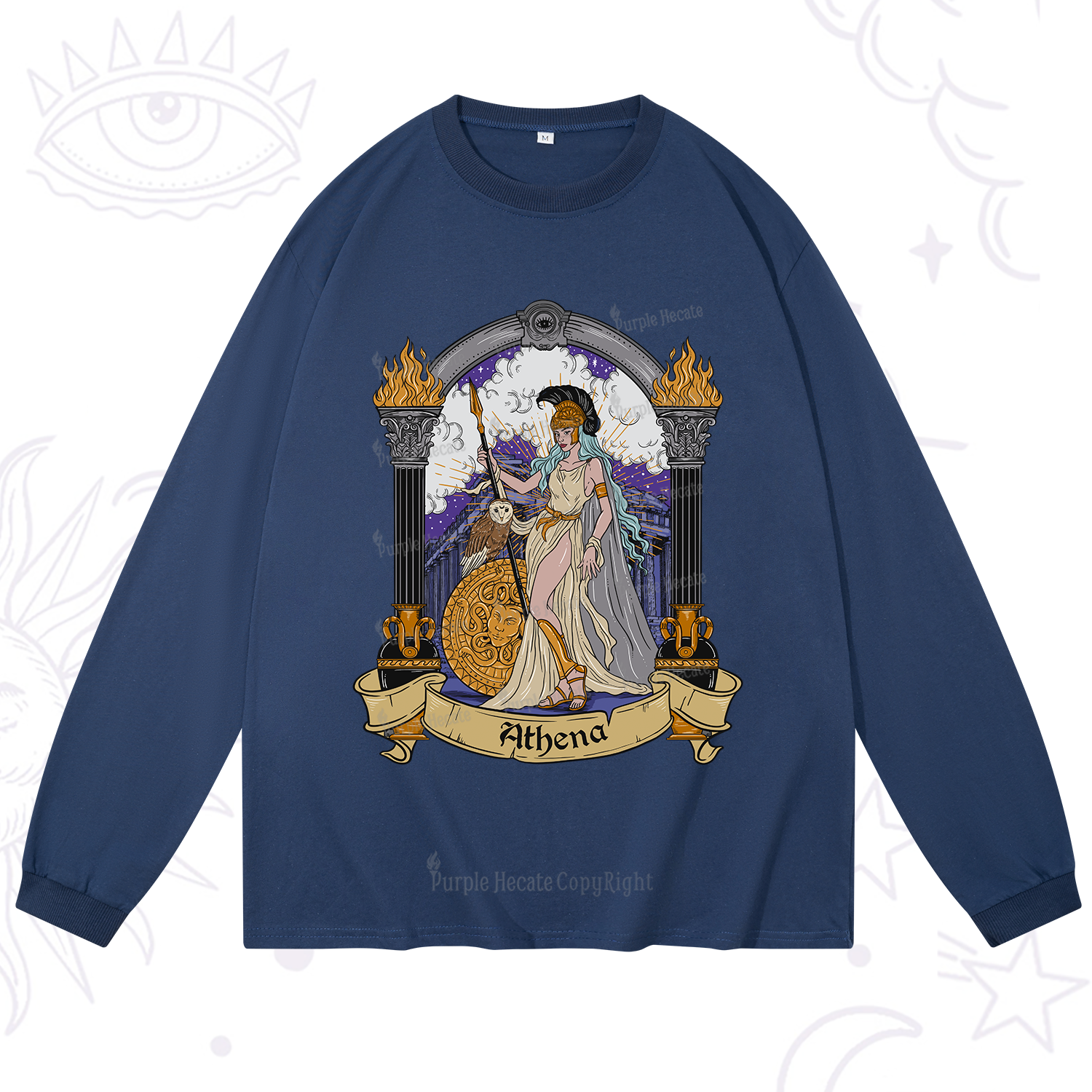Purplehecate The Wise Goddess Athena Long Sleeve T-Shirt