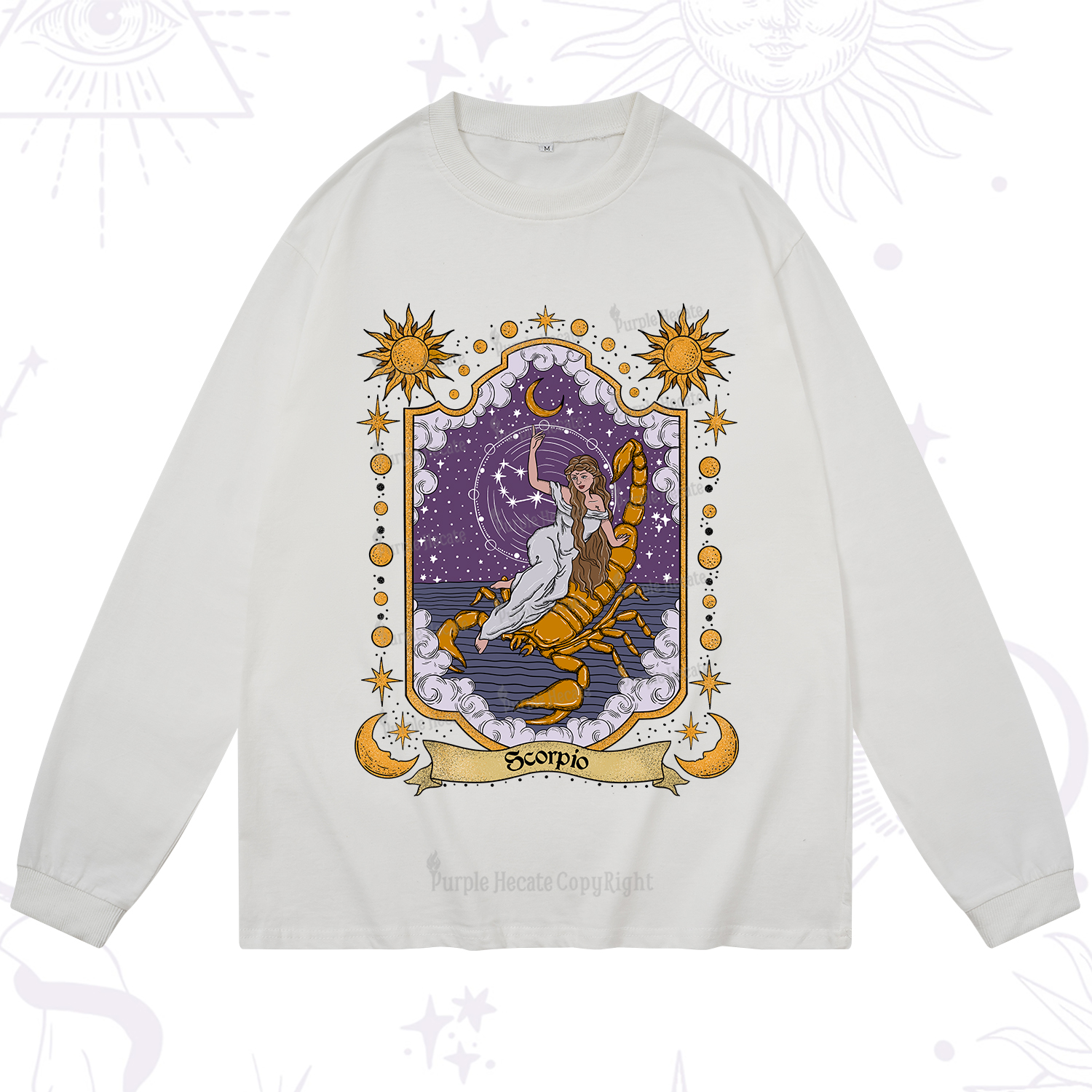 Purplehecate Scorpio Zodiac Long Sleeve T-Shirt