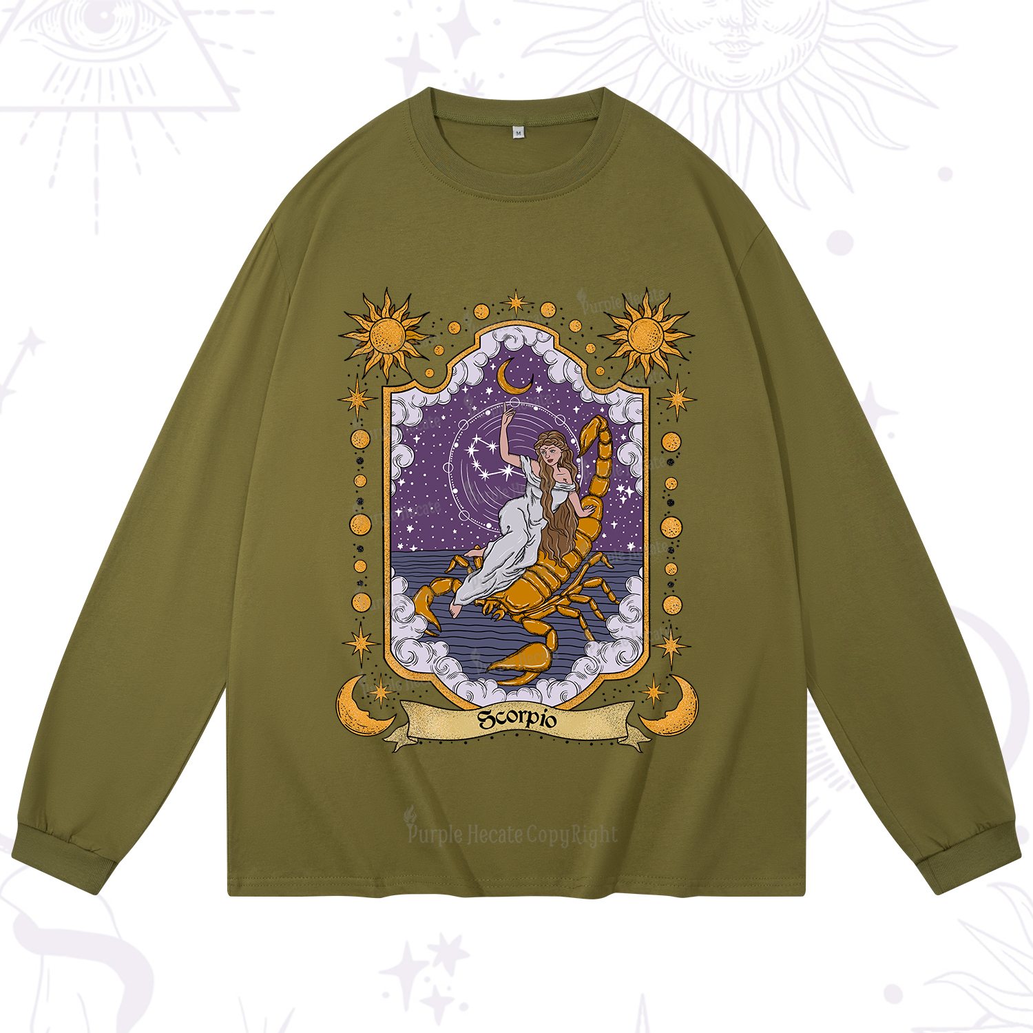 Purplehecate Scorpio Zodiac Long Sleeve T-Shirt