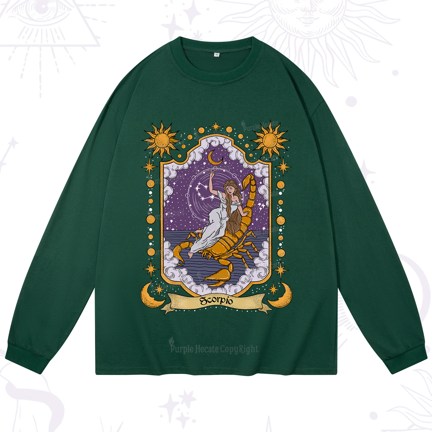 Purplehecate Scorpio Zodiac Long Sleeve T-Shirt
