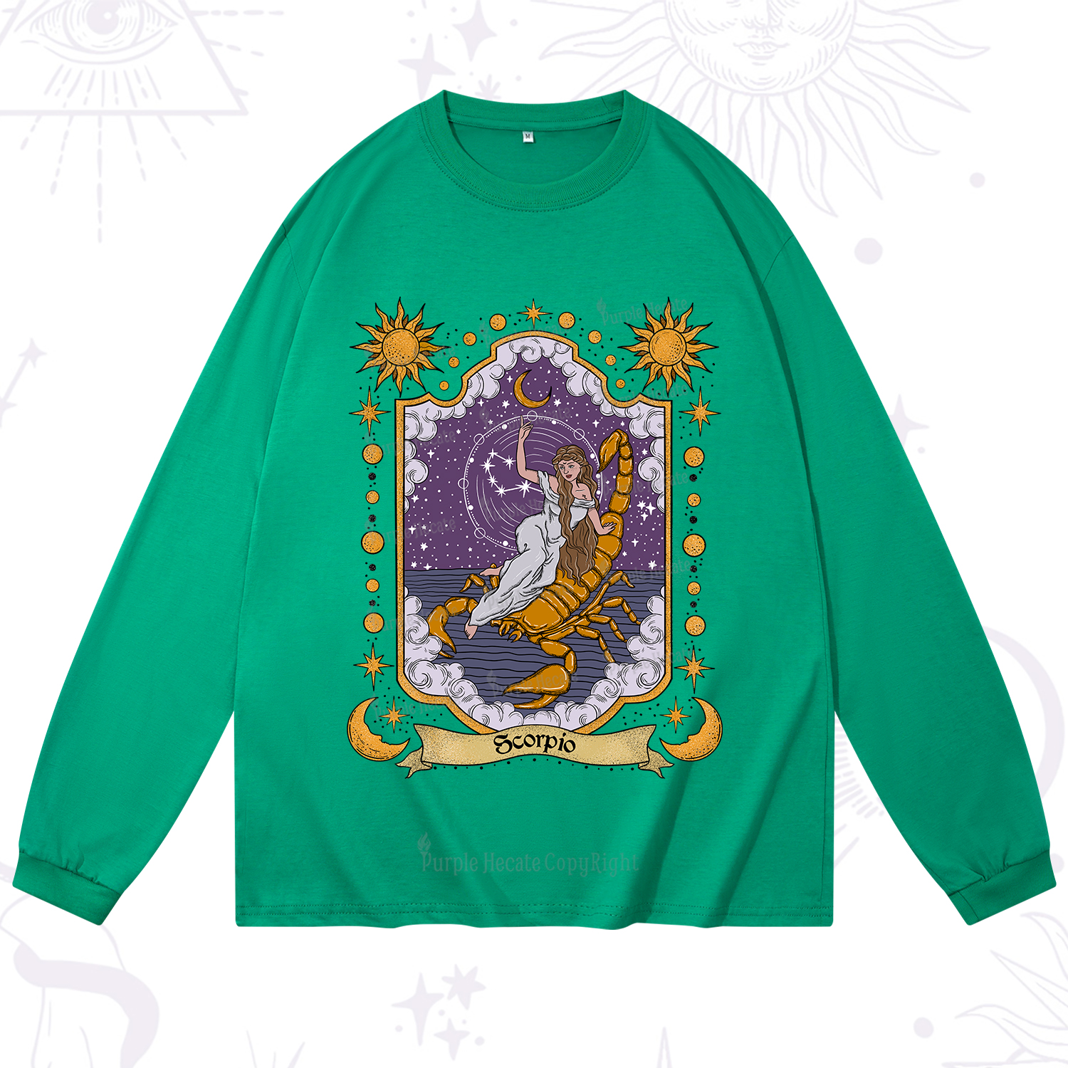 Purplehecate Scorpio Zodiac Long Sleeve T-Shirt