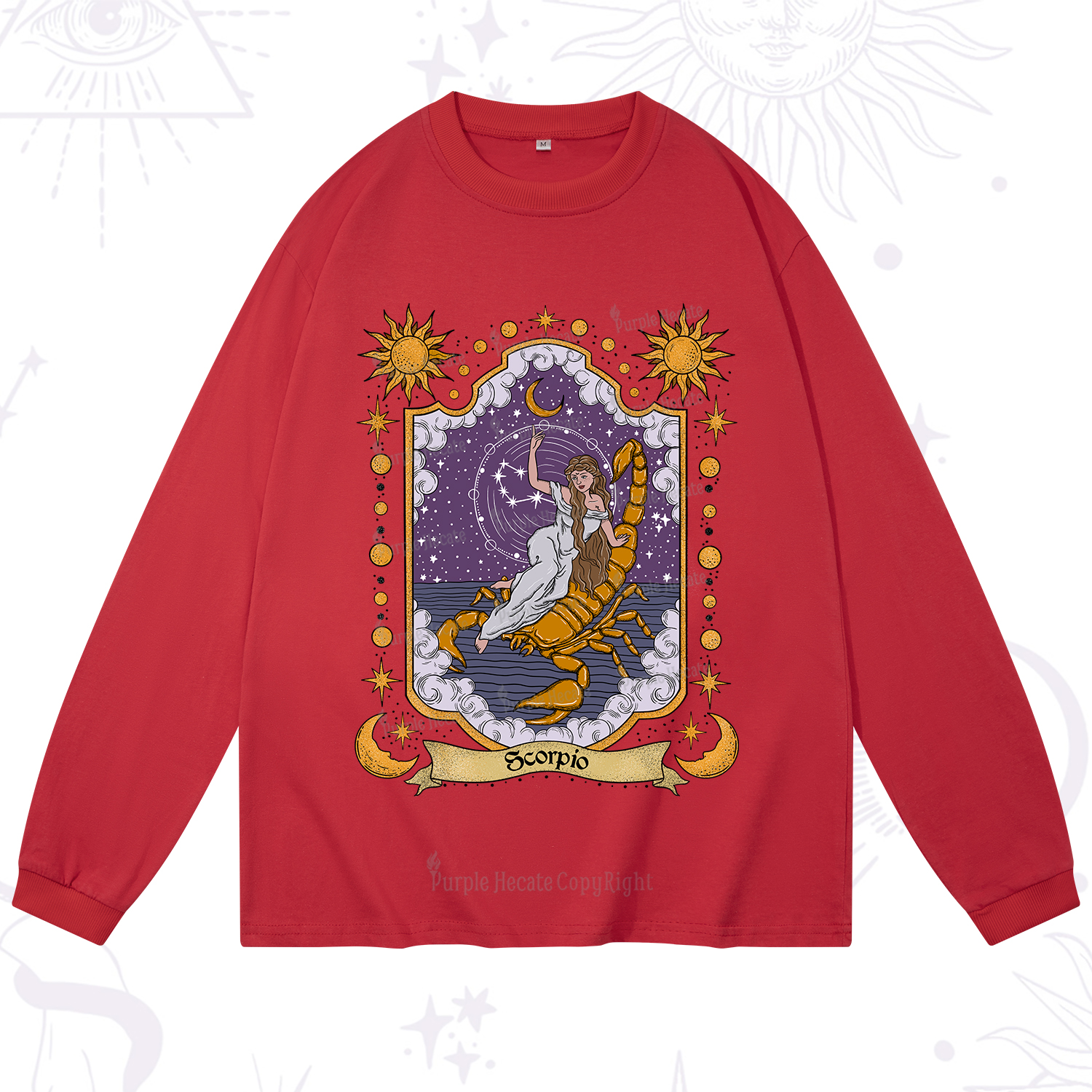 Purplehecate Scorpio Zodiac Long Sleeve T-Shirt