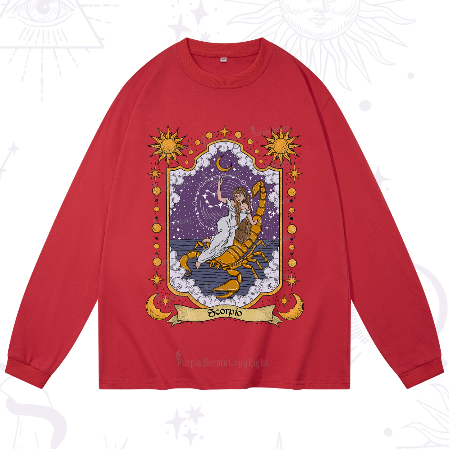 Purplehecate Scorpio Zodiac Long Sleeve T-Shirt