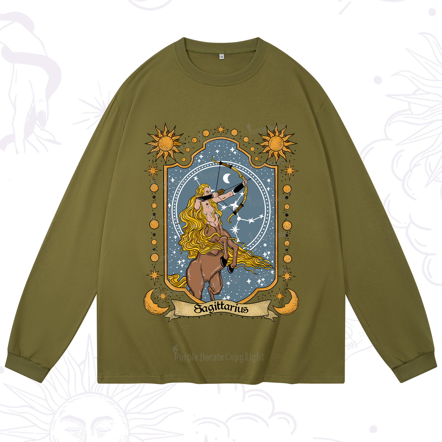 Purplehecate Sagittarius Zodiac Long Sleeve T-Shirt