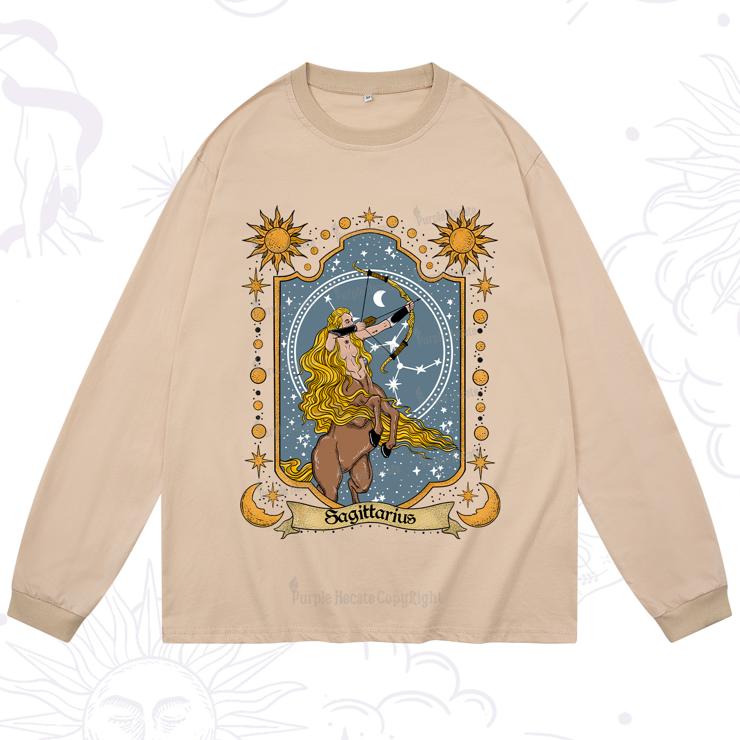 Purplehecate Sagittarius Zodiac Long Sleeve T-Shirt